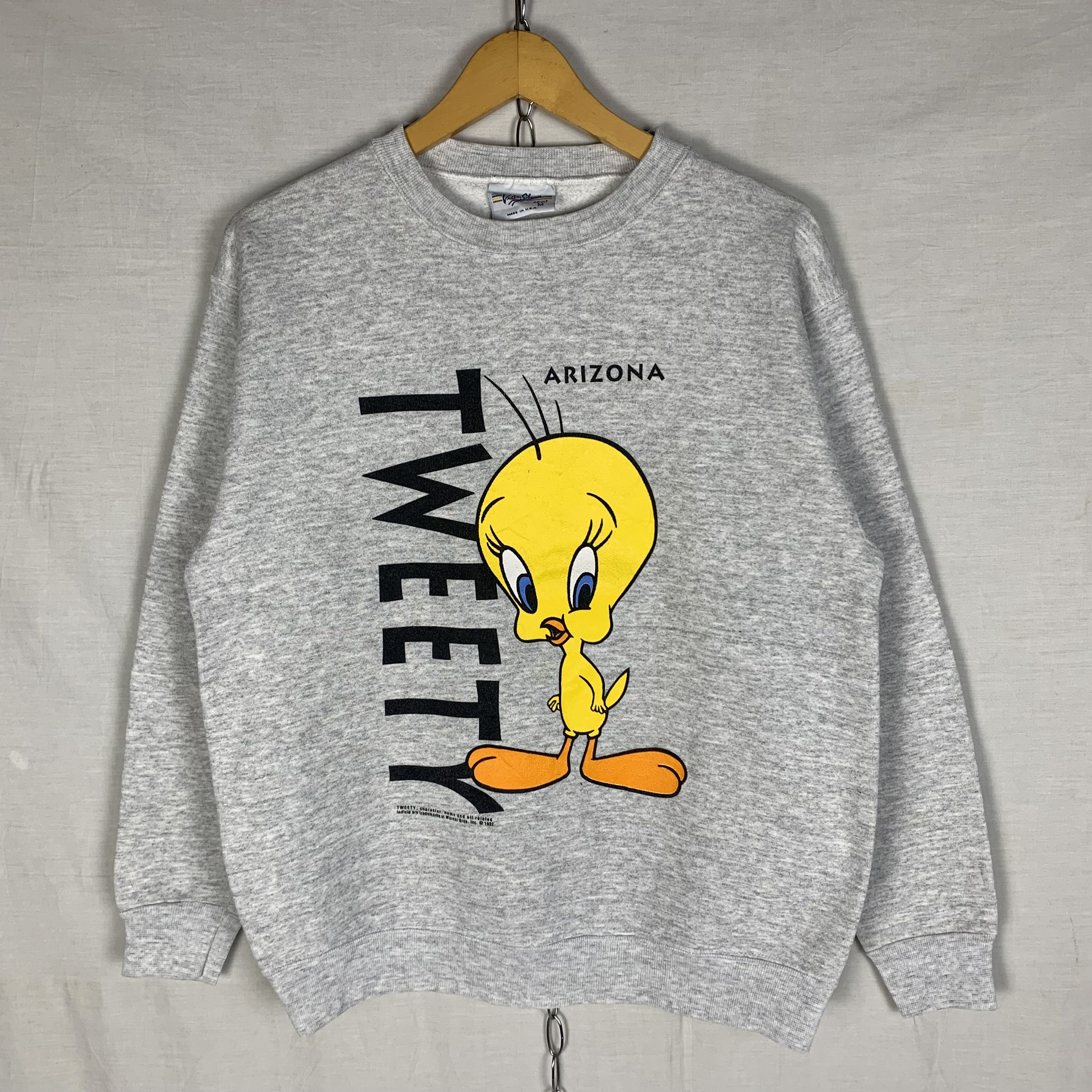 VINTAGE 90S UNIVERSITY OF LOONEY TUNES WARNER BROS hot TWEETY BIRD CARTOON CREWNECK