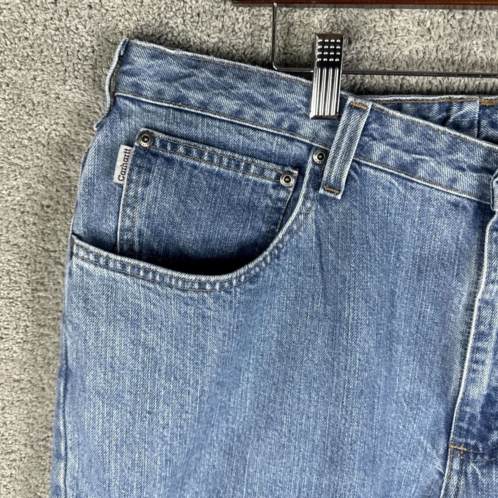 Carhartt Carhartt Jeans Womens 18x30 Blue High Rise Relaxed Fit WB 160 AIO Denim Workwear Jeans Size 40" / US 18 - 2 Thumbnail