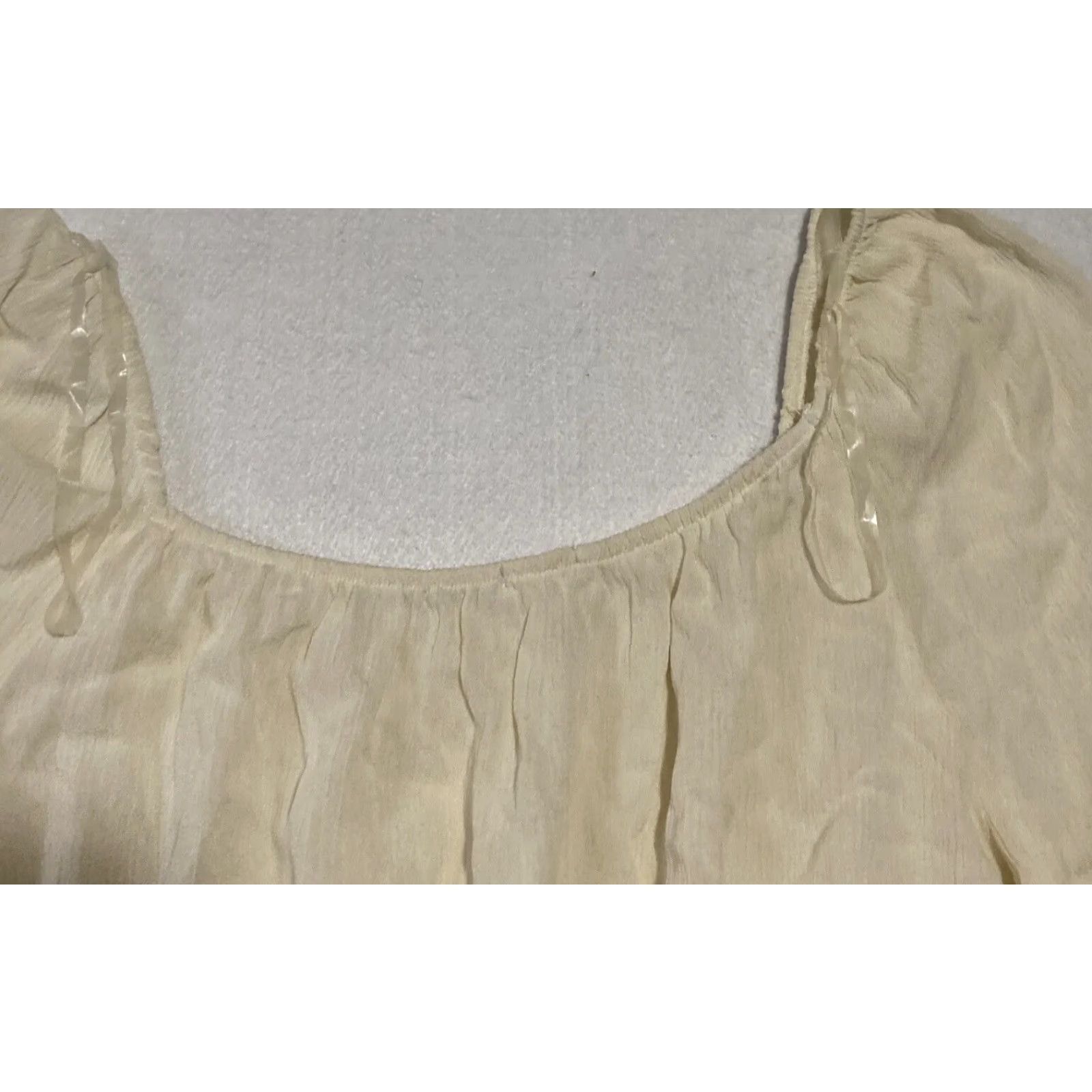 Vintage Ardene Shirt Blouse Women’s M White 100% Cotton Boat Neck Short Sleeve Top Ladies Medium Regular Fit Casual Sexy Lightweight Modern Theme Size M / US 6-8 / IT 42-44 - 7 Thumbnail