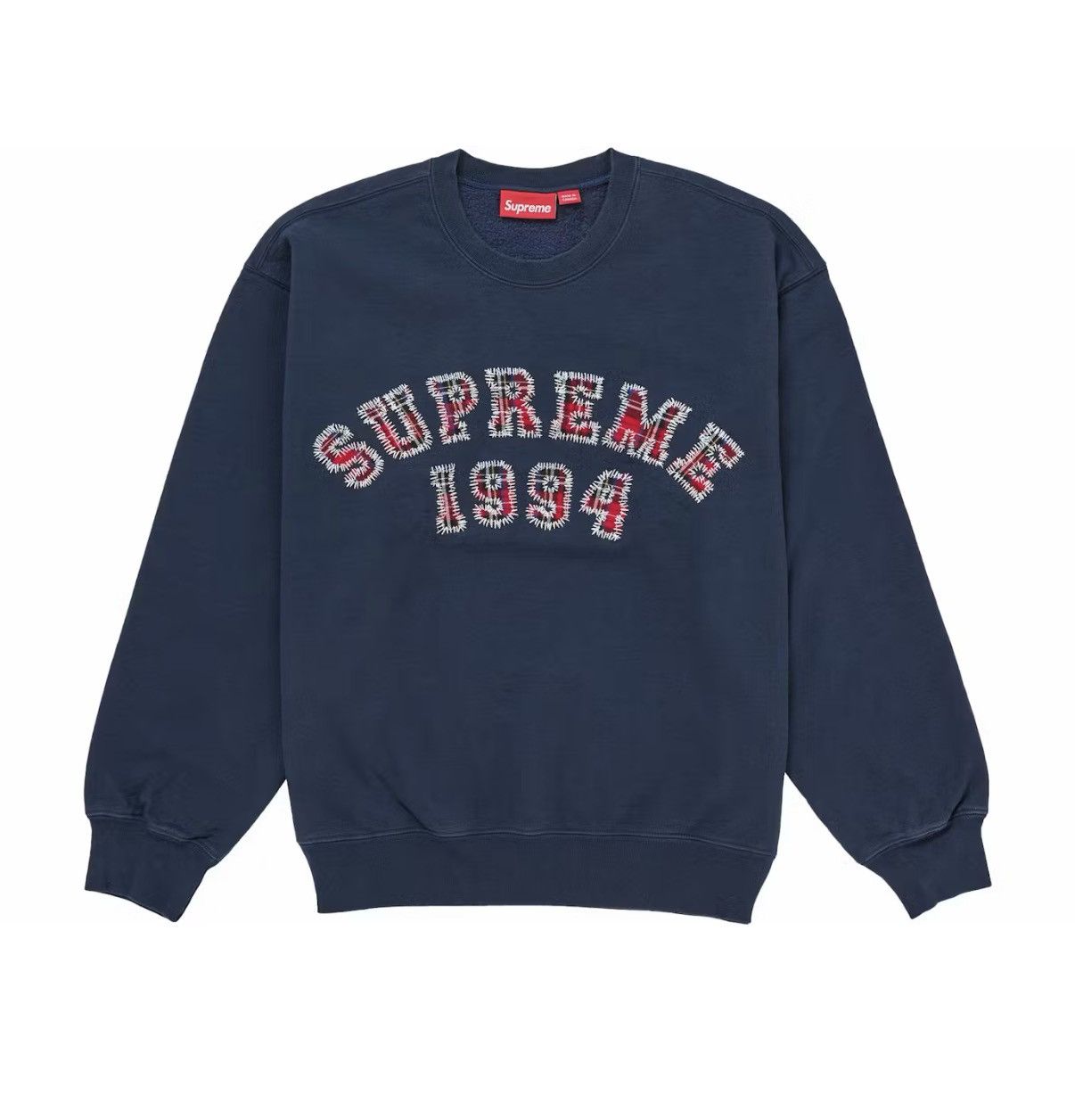 Supreme Supreme Plaid Arc Logo Crewneck Size US L / EU 52-54 / 3 - 1 Thumbnail