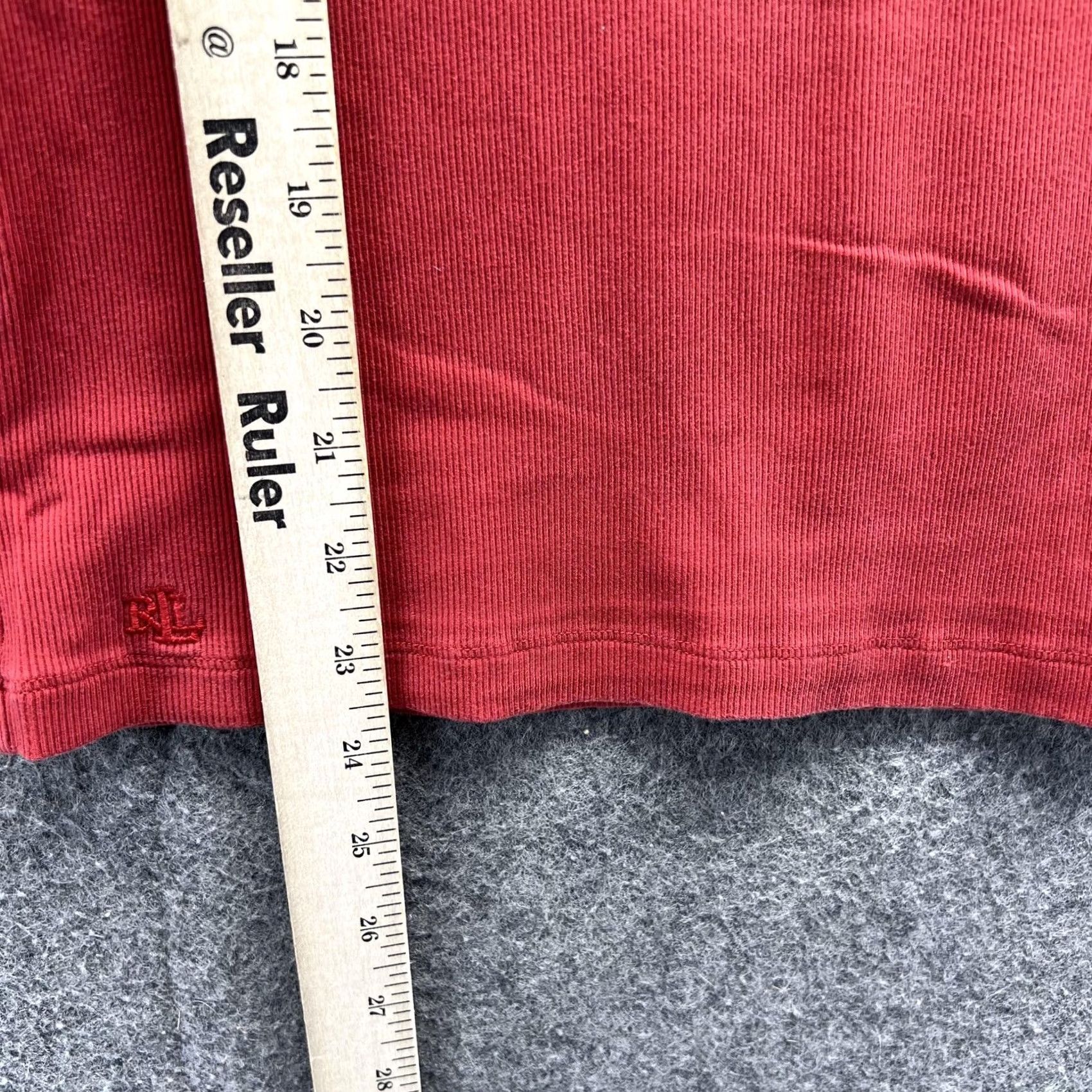 Ralph Lauren Lauren Ralph Lauren Tank Top Womens Medium Red Ribbed Sleeveless Stretch Cotton Embroidered Logo Size M / US 6-8 / IT 42-44 - 4 Thumbnail