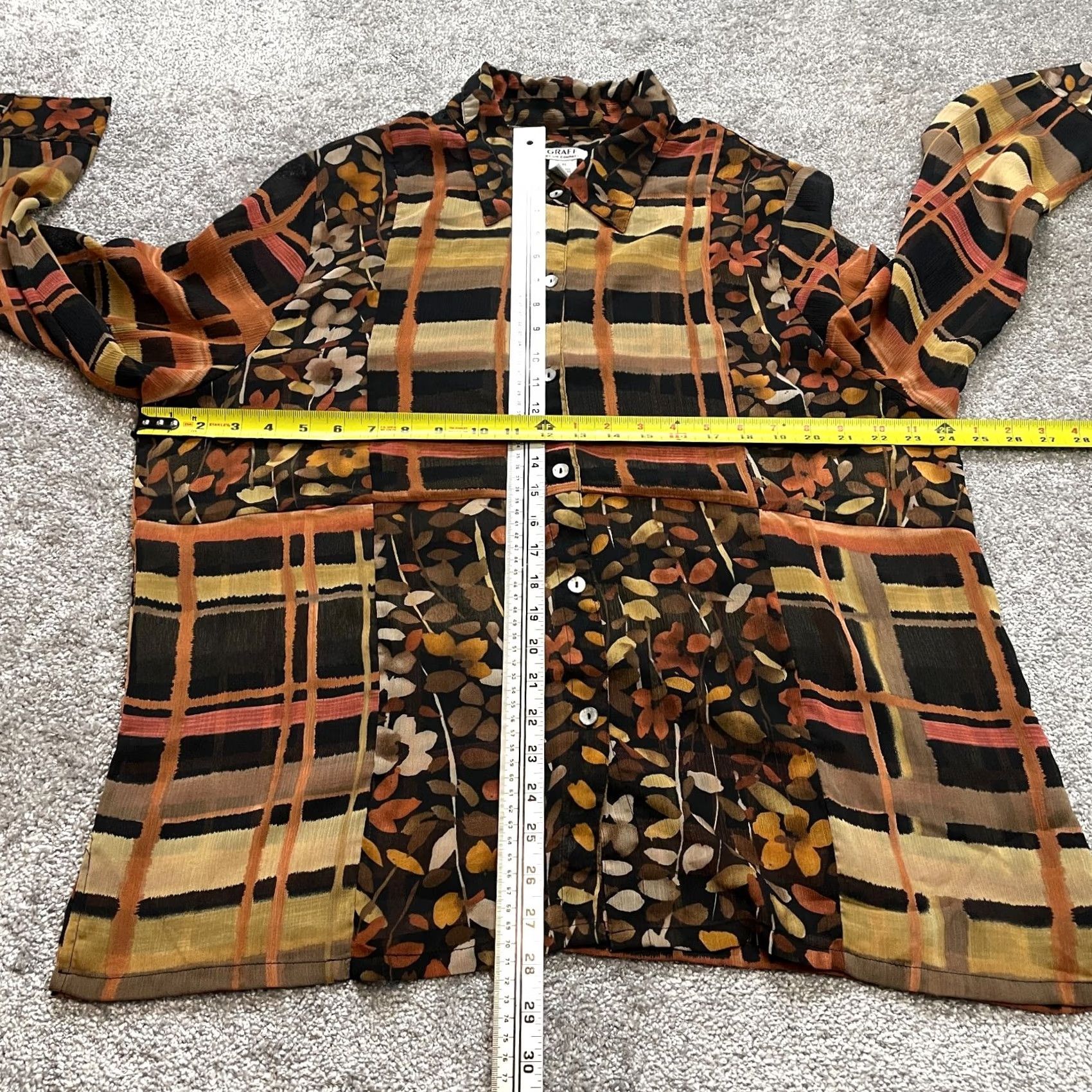 Joe Browns Graff by UM Company Button Blouse Shirt Womens XL Brown Floral Long Sleeve Top Size XL / US 12-14 / IT 48-50 - 7 Thumbnail