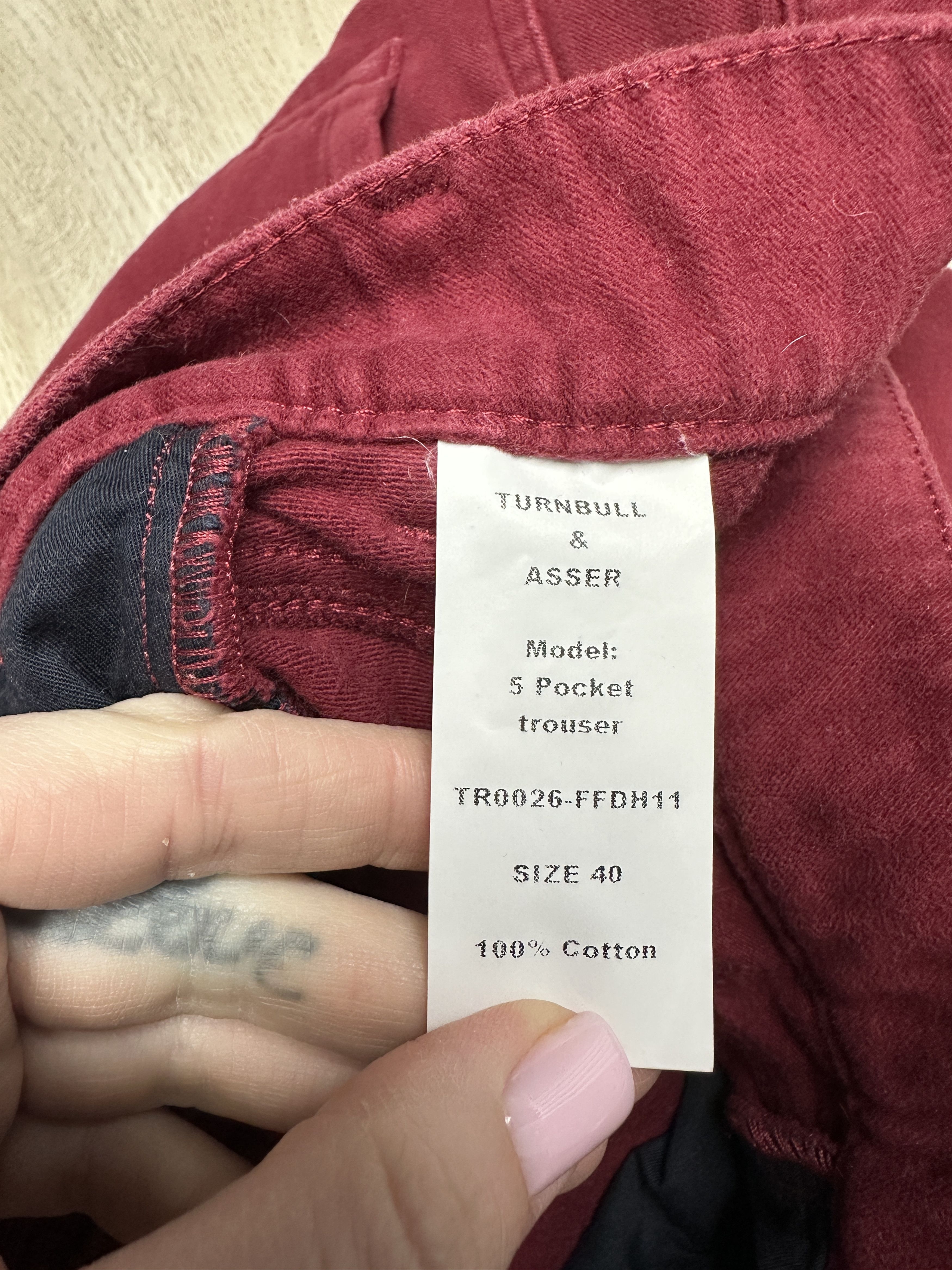 Turnbull & Asser Turnbull & Asser Mens Chino Pants 5 Pocket Trousers Size US 40 / EU 56 - 5 Thumbnail