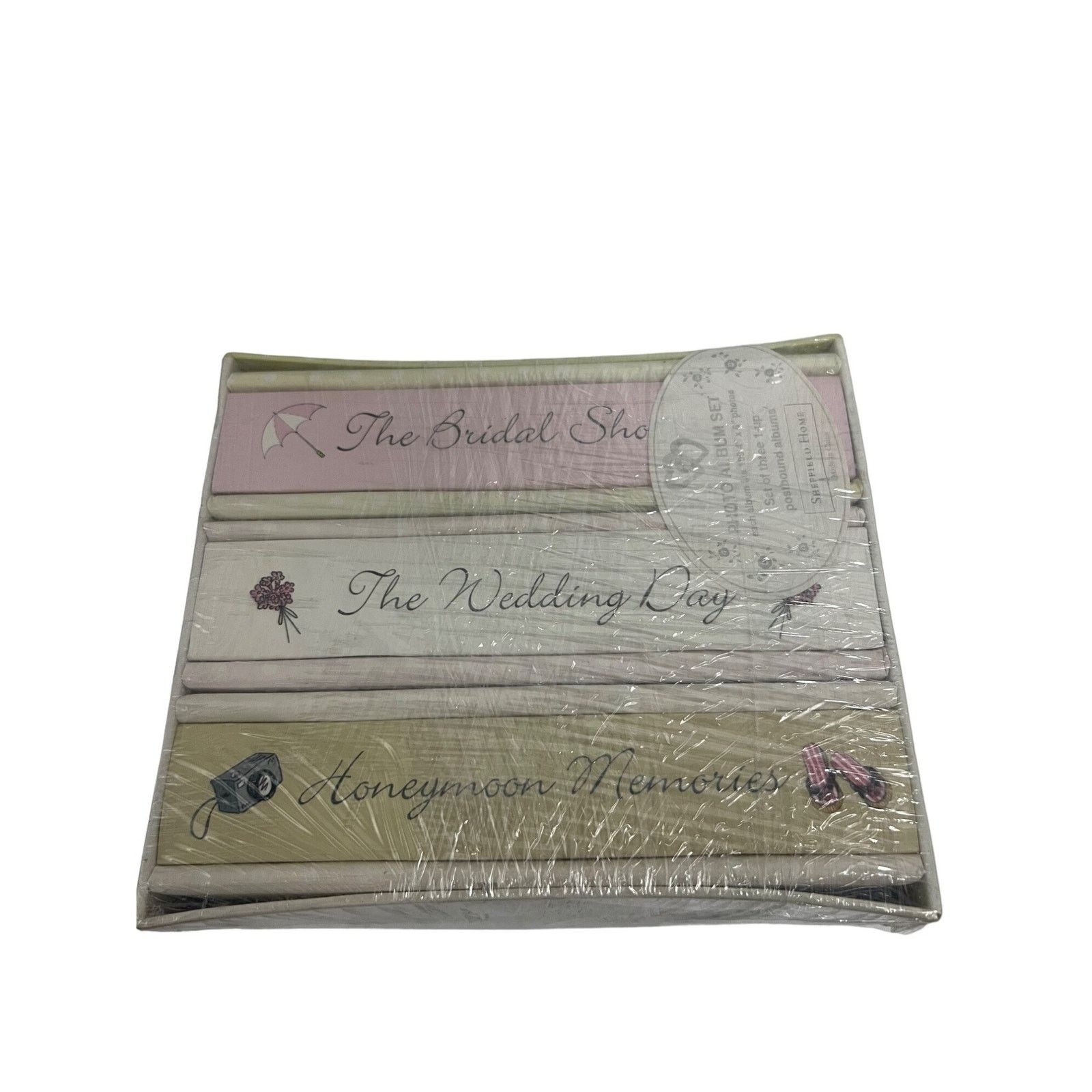 Vintage Wedding Photo 3 Album Gift Box Set Bridal Honeymoon Memories Size ONE SIZE - 7 Thumbnail