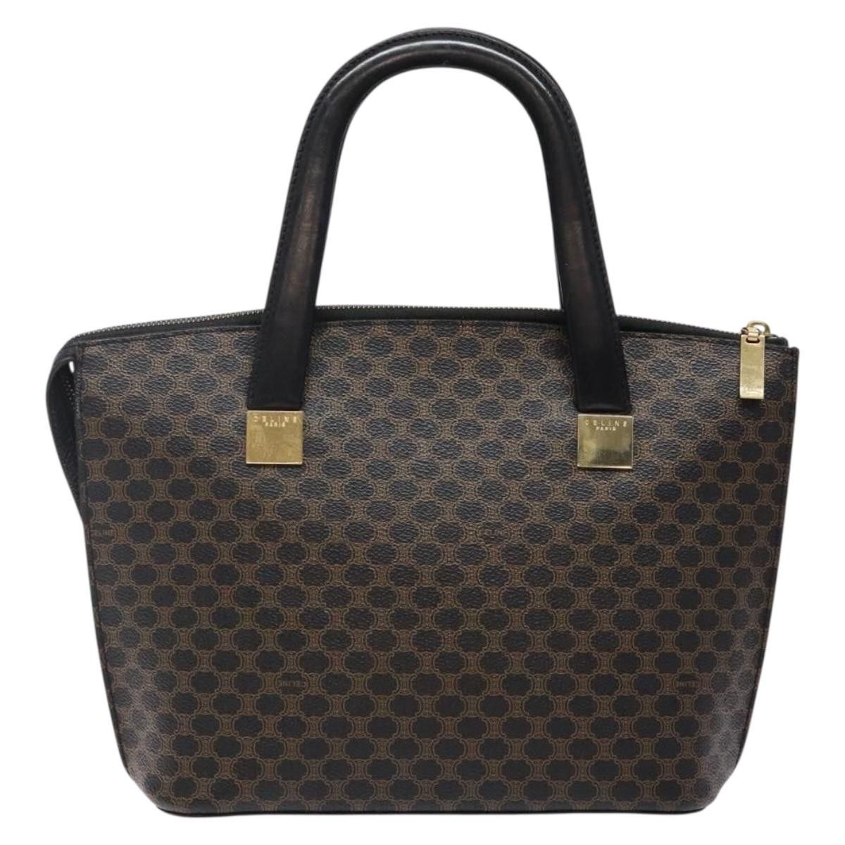 Celine CELINE Macadam Canvas Hand Bag Pvc Leather Black Gold Size ONE SIZE - 3 Thumbnail