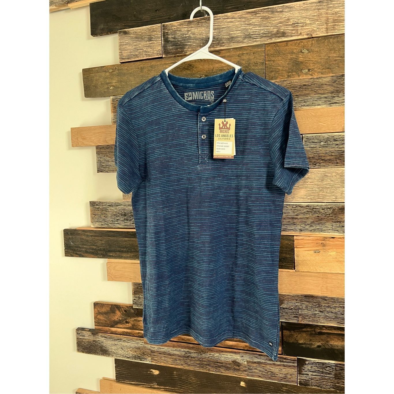 Other Micros NWT Henley T Shirt Men’s Indigo With Red And White St Size US S / EU 44-46 / 1 - 1 Thumbnail