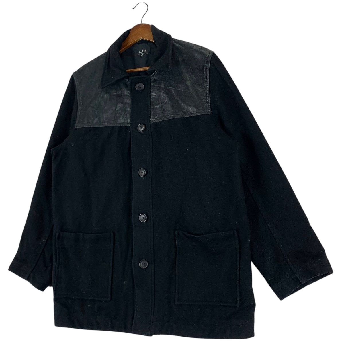 A.P.C. VINTAGE A.P.C FRANCE LEATHER PART WOOL BUTTON JACKET Size US XS / EU 42 / 0 - 2 Thumbnail