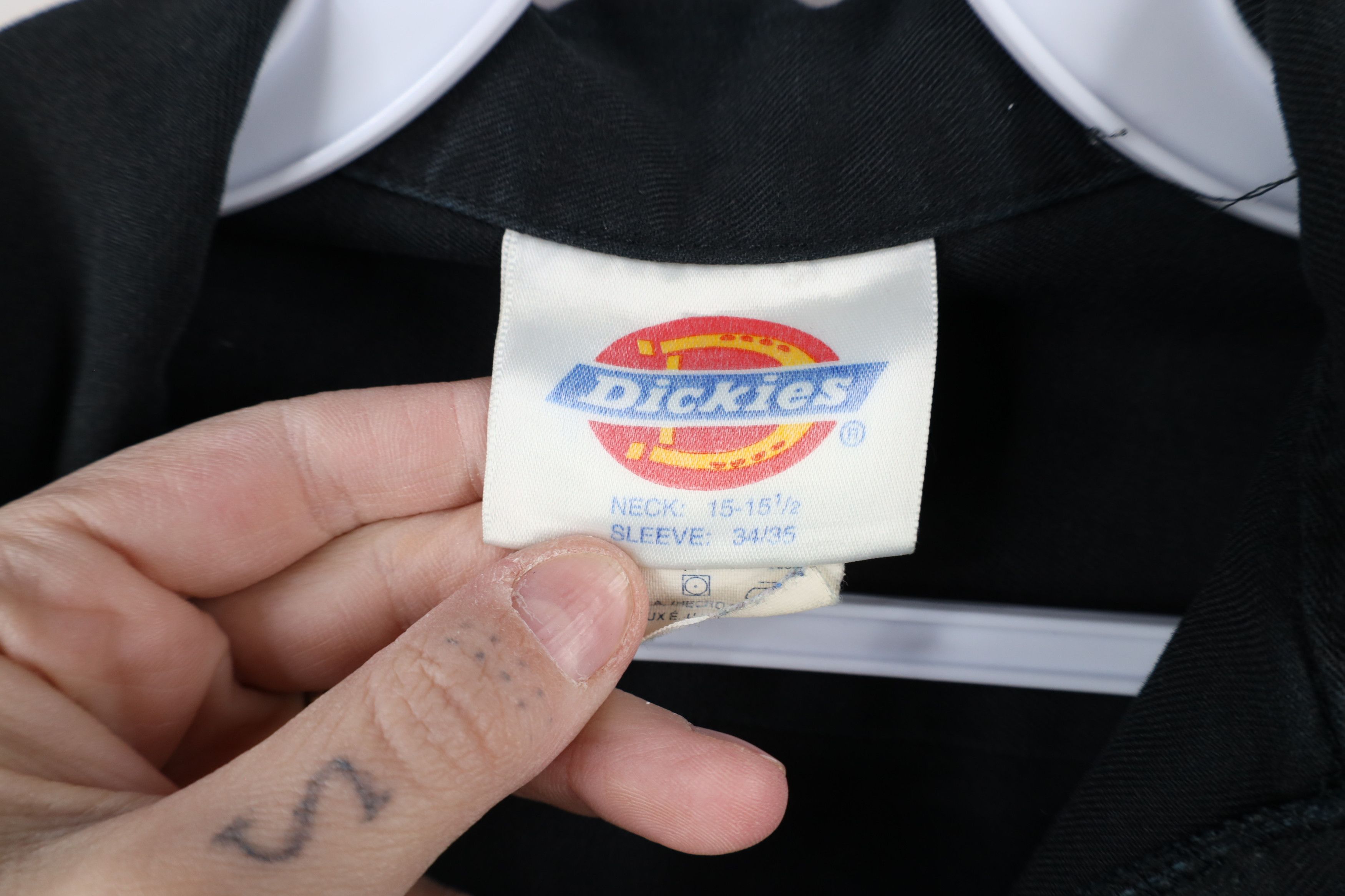 Dickies × Vintage Vintage 90s Dickies Thrashed Workwear Button Shirt Black USA Size US M / EU 48-50 / 2 - 9 Thumbnail