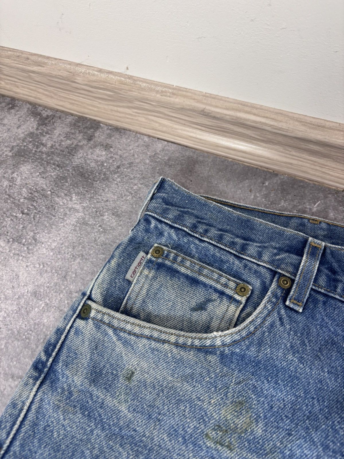 Carhartt Vintage Carhartt Men’s Denim Jeans Faded Light Blue Workwear Size US 44 / EU 60 - 17 Thumbnail