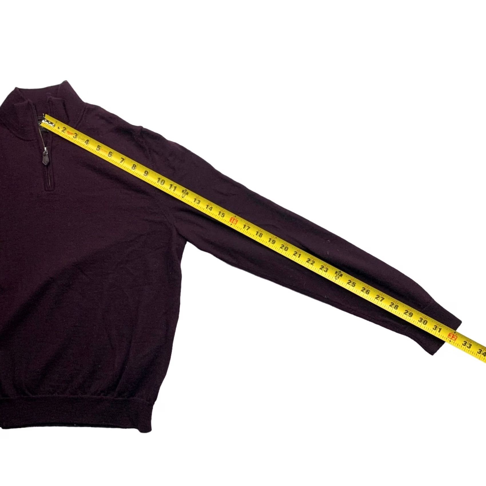 Bloomingdale's Bloomingdale's Men's Wool 1/4 Zip Pullover Sweater Purple Large Size US L / EU 52-54 / 3 - 5 Thumbnail
