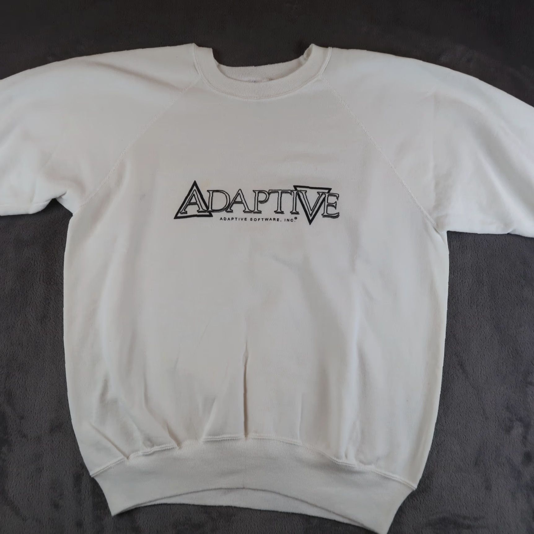 VINTAGE Hanes Sweatshirt Unisex XL Crew Neck White 80s Vintage Raglan Graphic Print All Seasons Activewear Reading Book Club Jane Austen