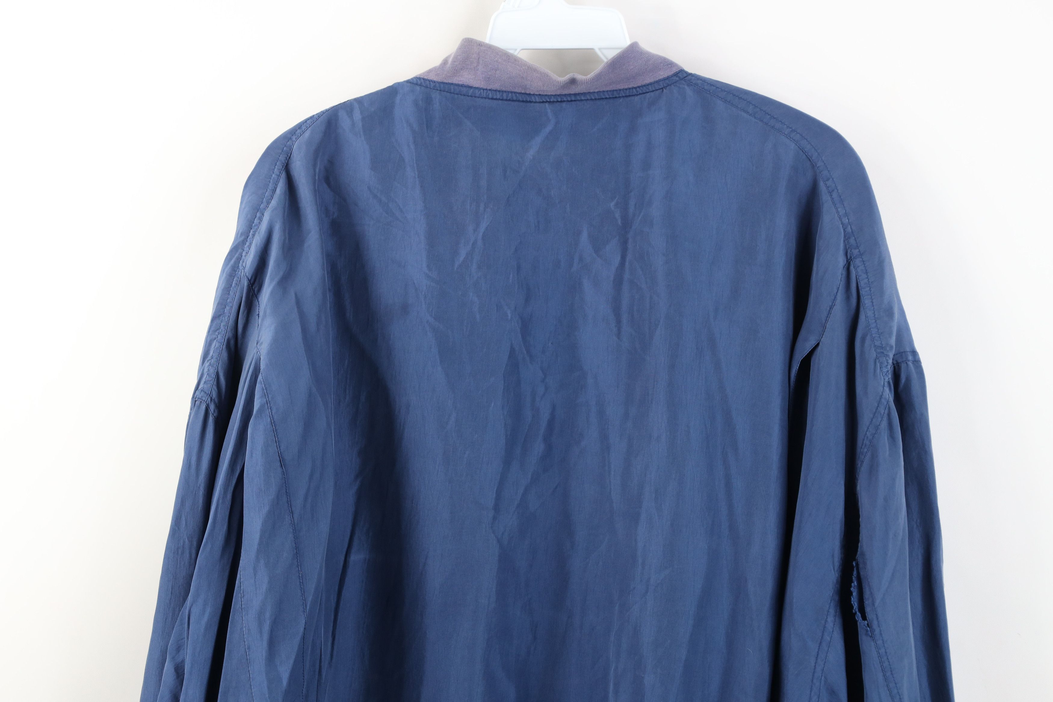 Vintage Vintage 90s Streetwear Silk Full Zip Bomber Jacket Blue Size US XL / EU 56 / 4 - 13 Thumbnail