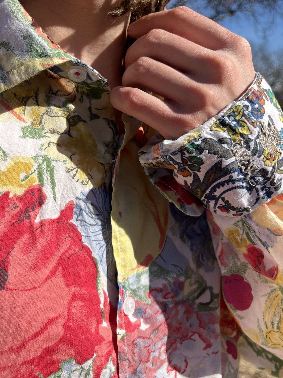 Vintage Ganesh Floral Boho Shirt Paisley Details Italy Size US XL / EU 56 / 4 - 5 Thumbnail