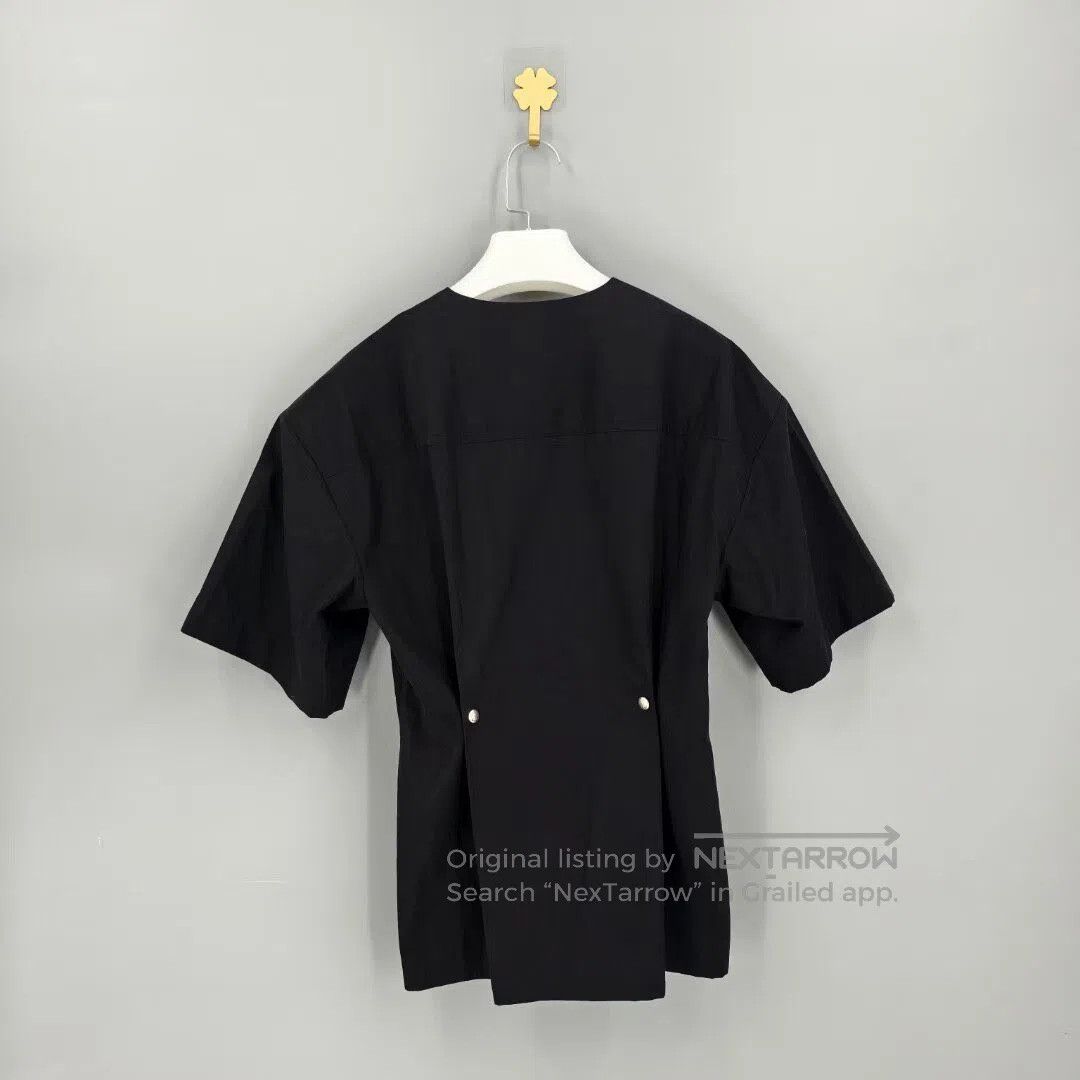 Givenchy Givenchy Women's Black Zip-Up Short Sleeve Shirt| Size XS / US 0-2 / IT 36-38 - 2 Thumbnail