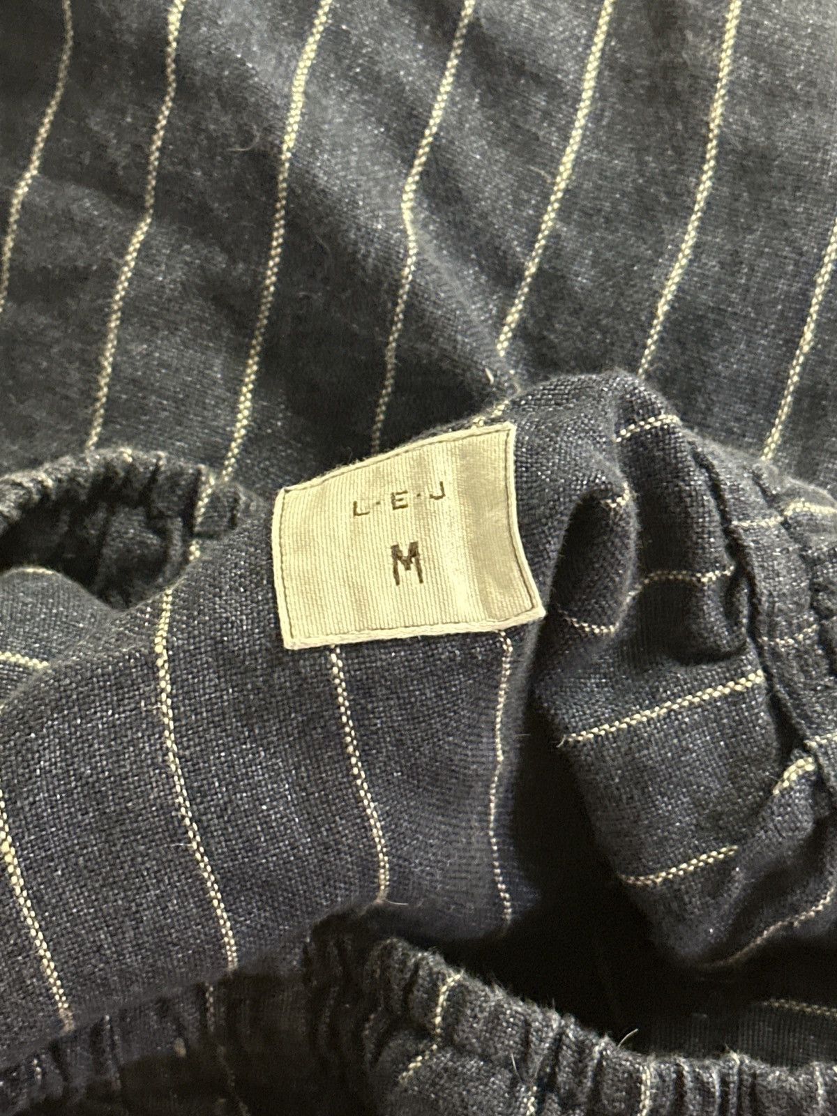 L.E.J London L.E.J Navy Stripe ORGANIC LINEN ELASTICATED WAIST Size US 32 / EU 48 - 5 Thumbnail