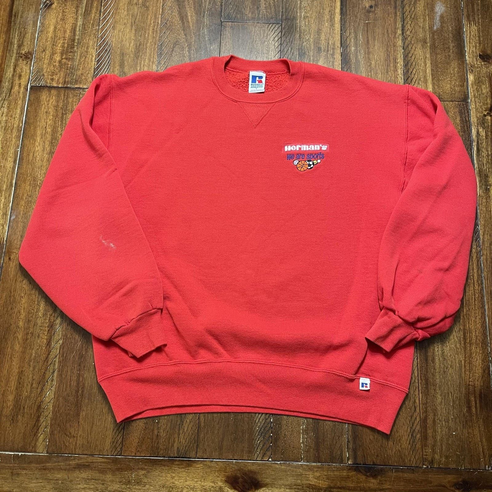 Russell Athletic Vtg Russell Athletic Sweatshirt L Herman's We Are Sports 90s Size US L / EU 52-54 / 3 - 2 Thumbnail