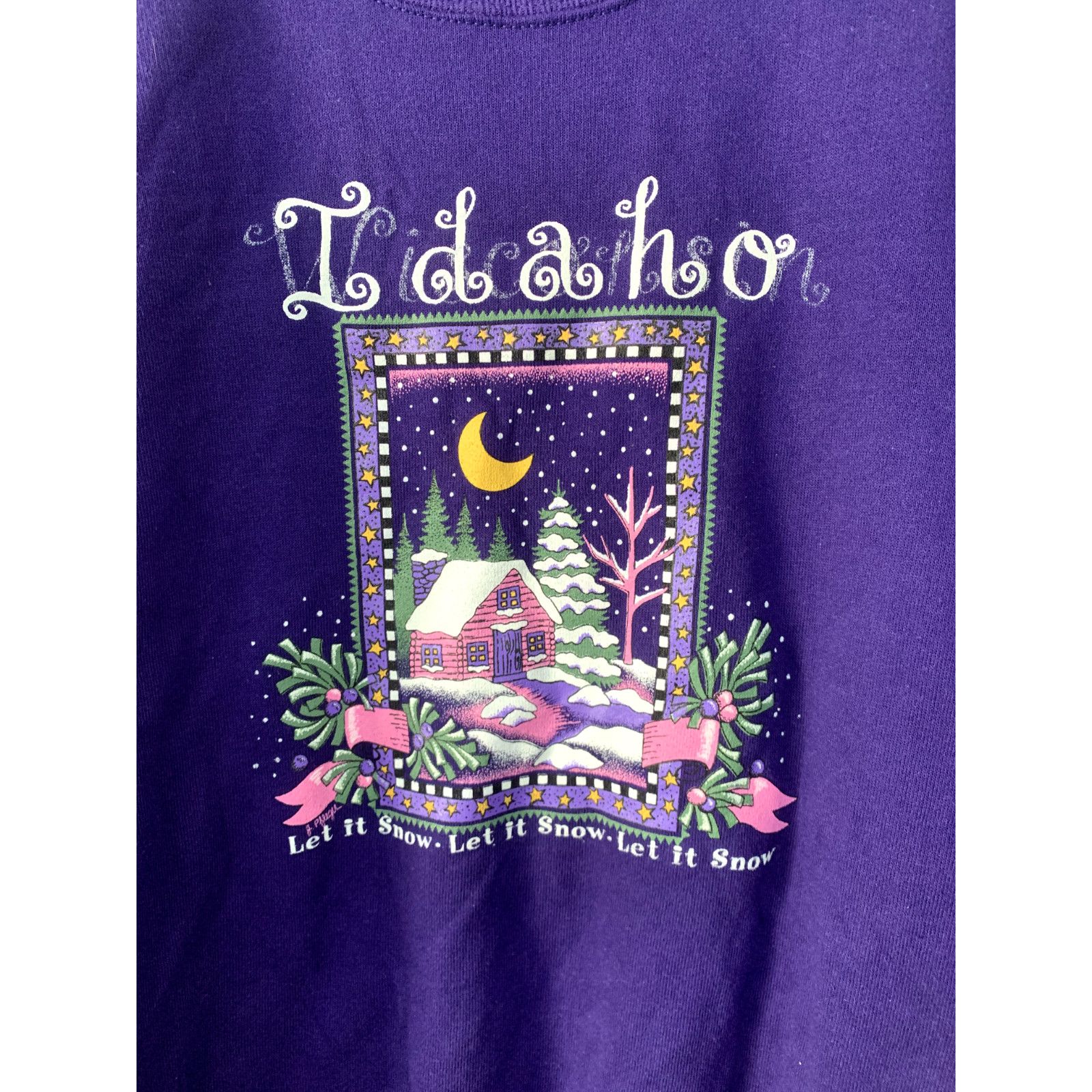 Jerzees Vintage Idaho Sweatshirt Let It Snow XL Winter 90s Misprint Size US XL / EU 56 / 4 - 2 Thumbnail