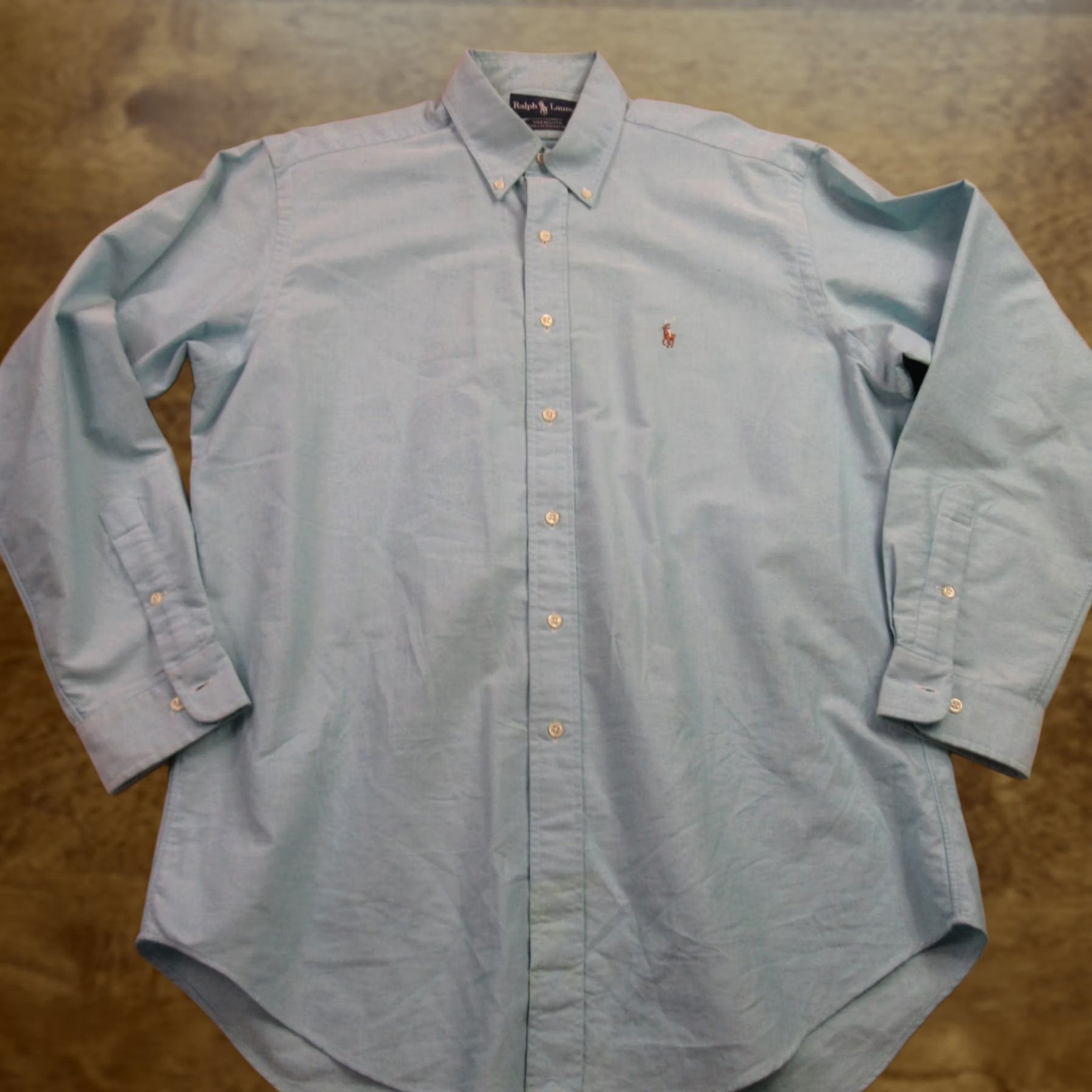 ralph lauren yarmouth dress shirt Vintage Ralph Lauren Shirt Mens 16 34/35 Blue Yarmouth Button Down Pony  Pocket