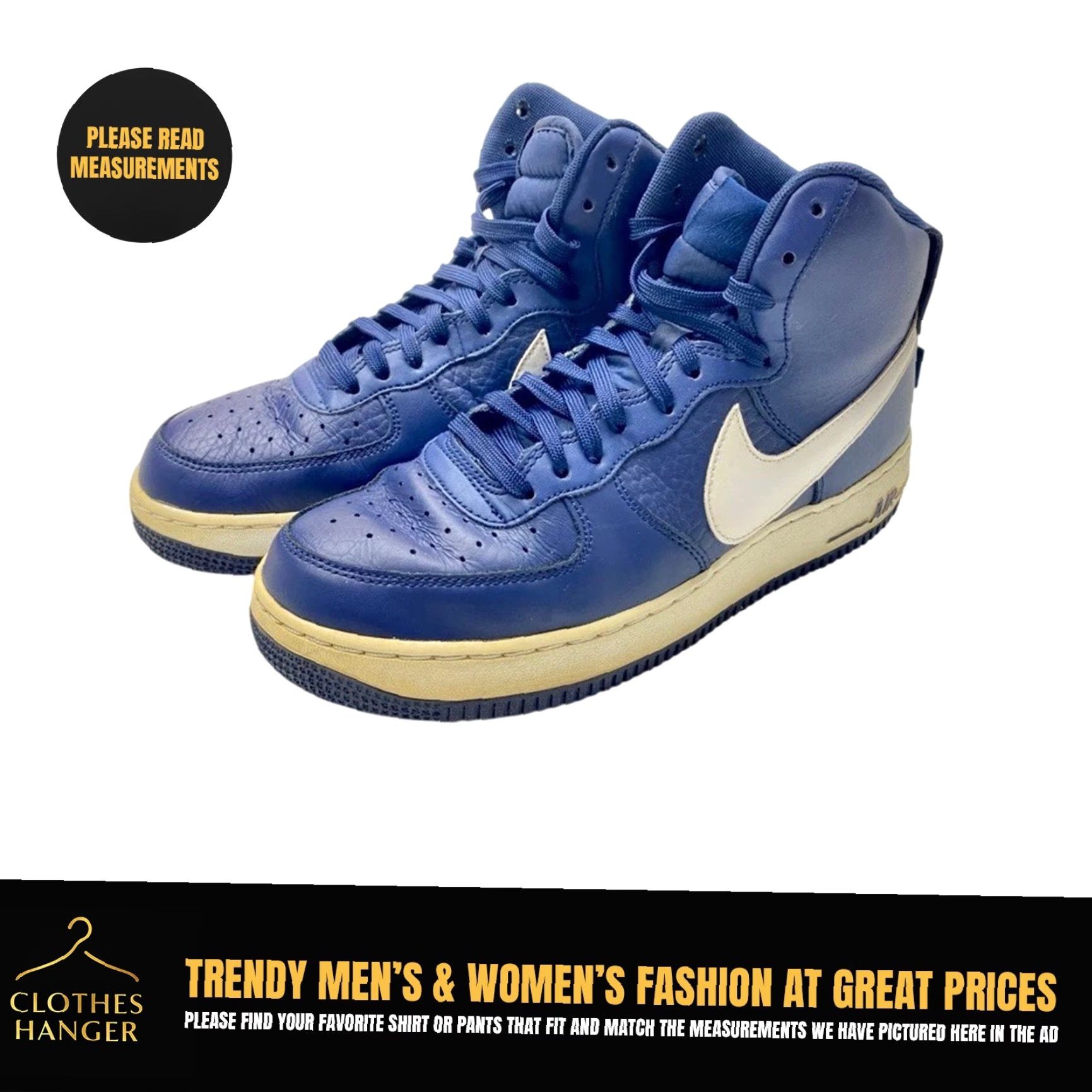 Nike VINTAGE Nike Air Force 1 315121-414 Men's Size 8.5 Navy Blue High Tops 1607 Size US 9 / EU 42 - 2 Thumbnail