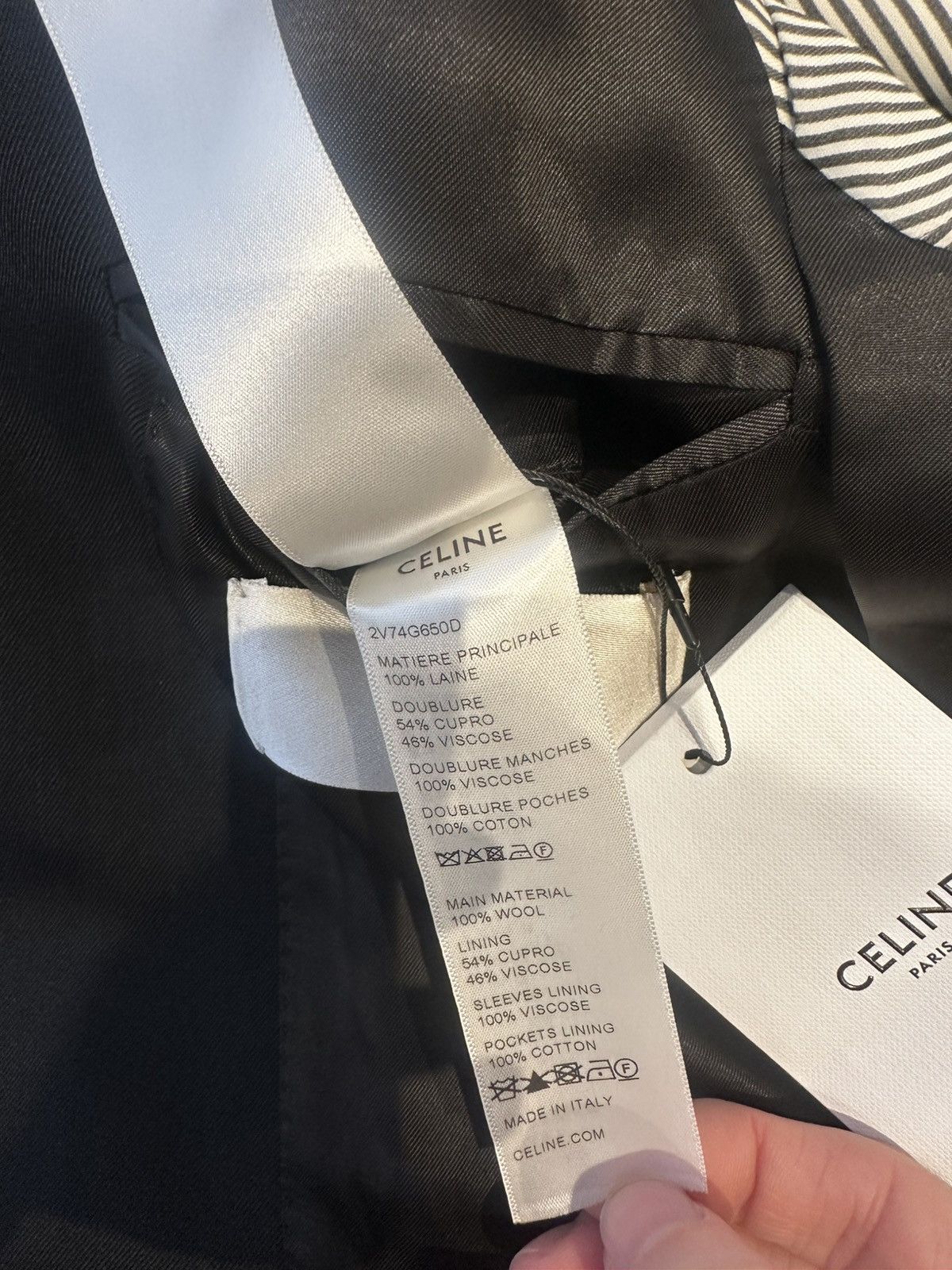Celine 22SS Black Blazer Boxy Wool Gabardine Size 46R - 12 Thumbnail