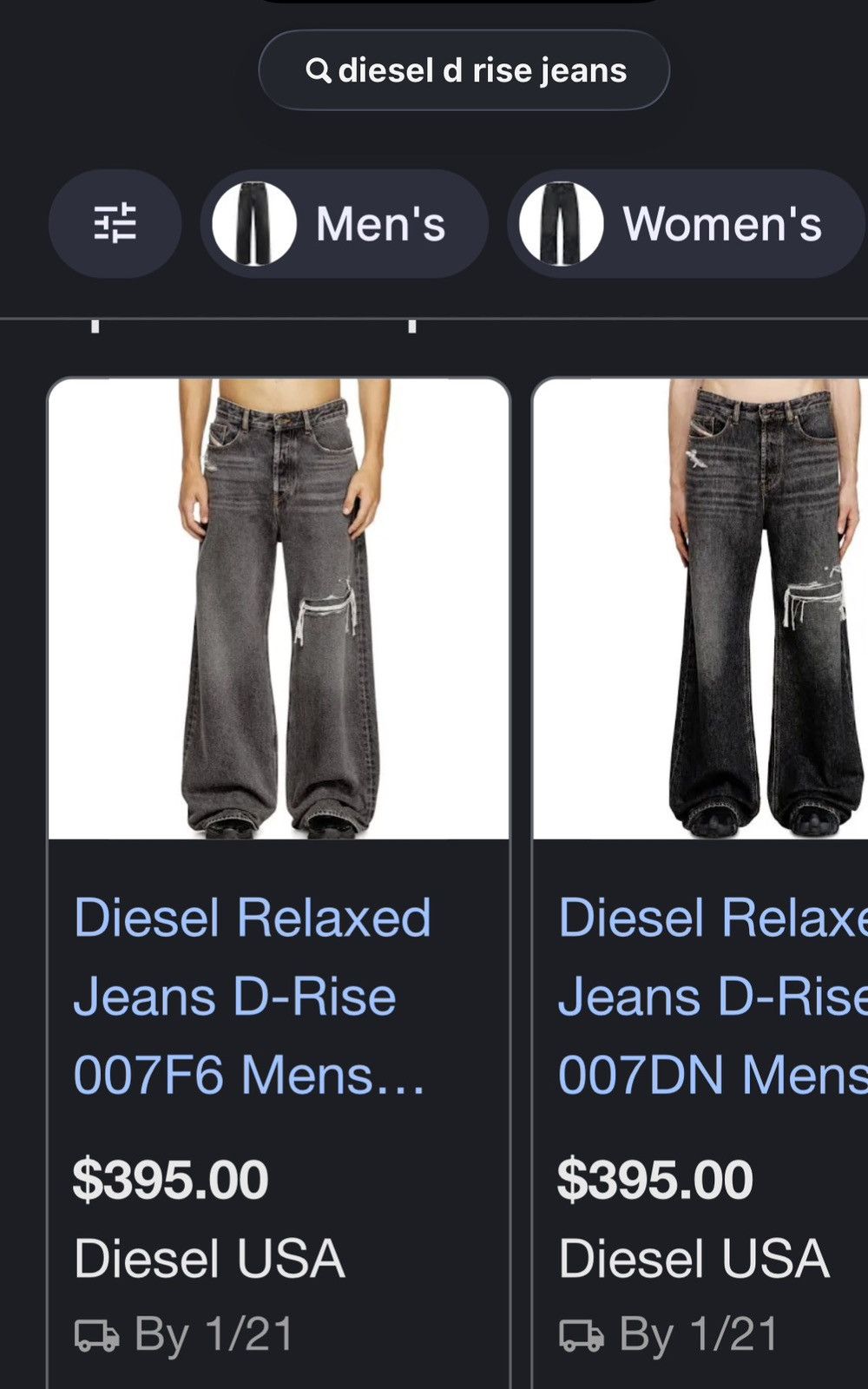 Diesel D-Rise Jeans Size US 34 / EU 50 - 11 Thumbnail
