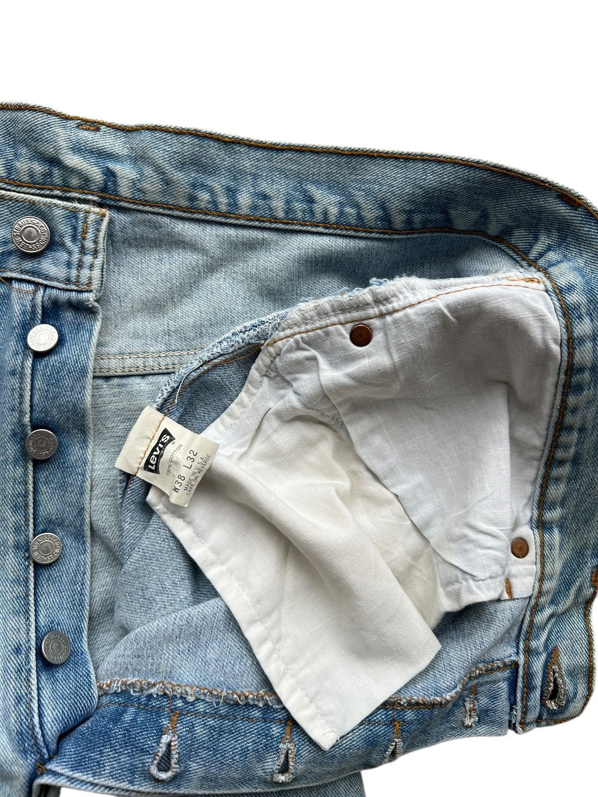 Levi's Vintage 90s Levis 501 USA Stonewash Denim Jeans 36x32 Size US 36 / EU 52 - 10 Thumbnail