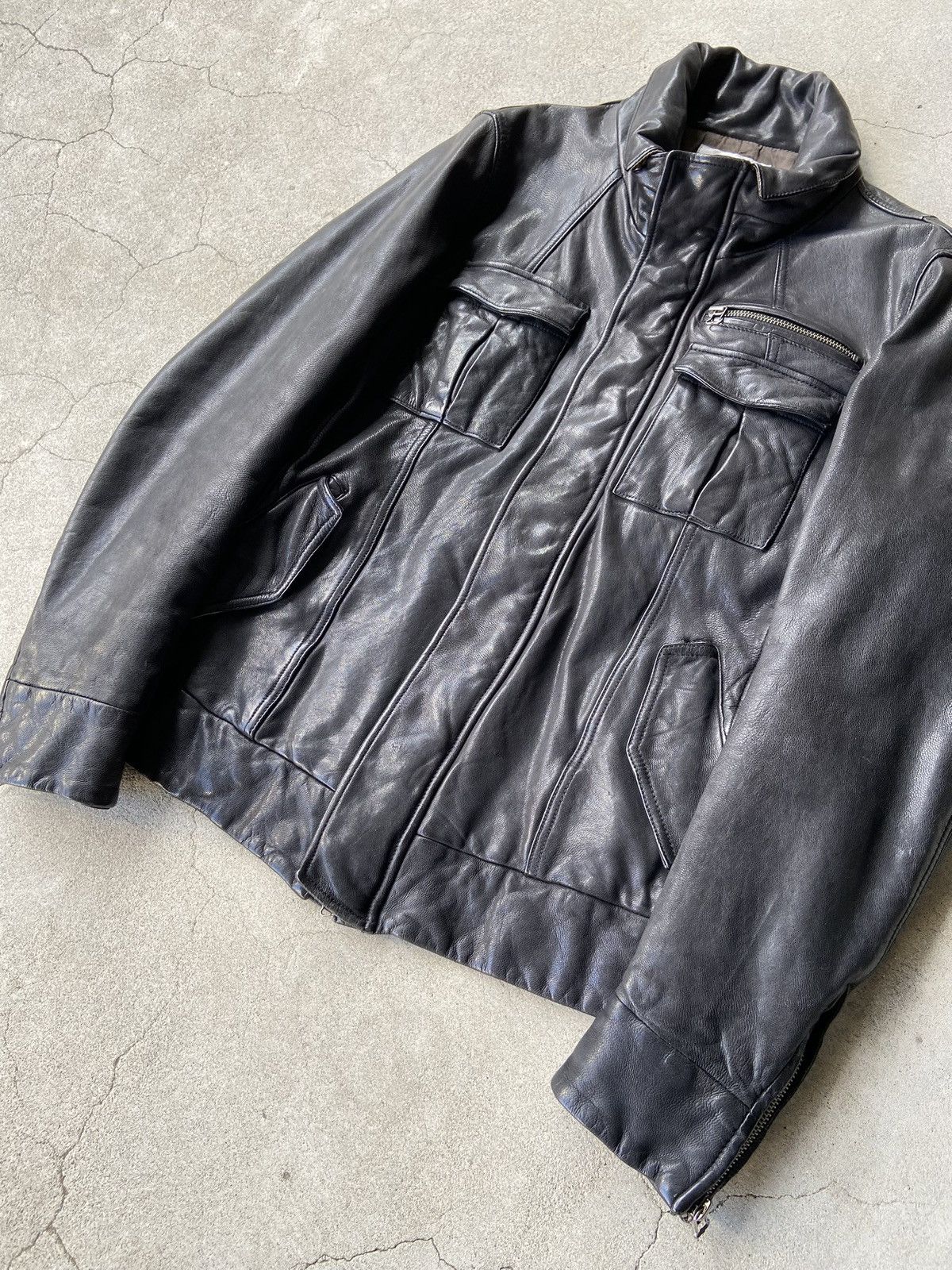 Morgan Homme MORGAN HOMME 00s ARCHIVE Y2K LEATHER ZIP BLOUSON Size US M / EU 48-50 / 2 - 6 Thumbnail