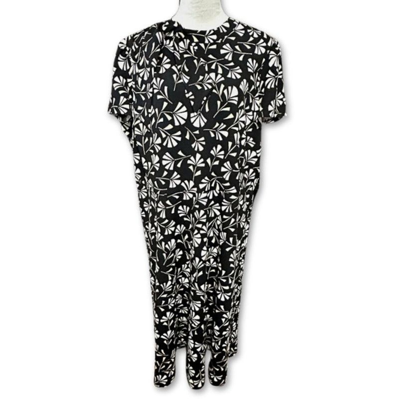 Other London Times Midi Dress Geometric Pattern Back Zip Black 20 Size 3XL / US 20-22 - 2 Thumbnail