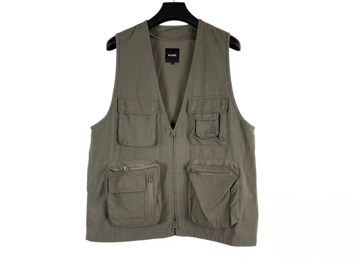 Beams Japan Beams Olive Green Pocket Vest J31 Size US L / EU 52-54 / 3 - 1 Thumbnail
