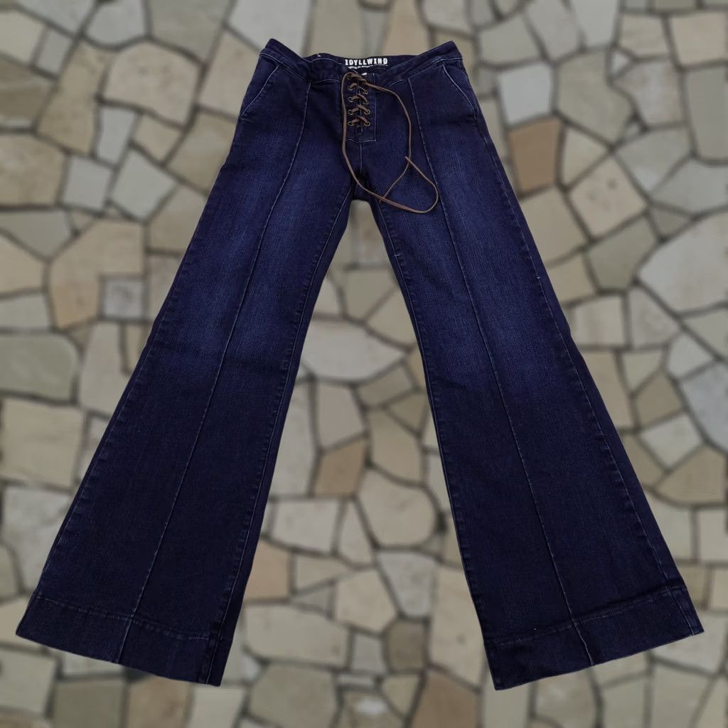 Vintage IDYLLWIND Jeans Womens Blue Denim Western Flared Lace Up Miranda Lambert 8/32 Size 30" / US 8 / IT 44 - 1 Thumbnail