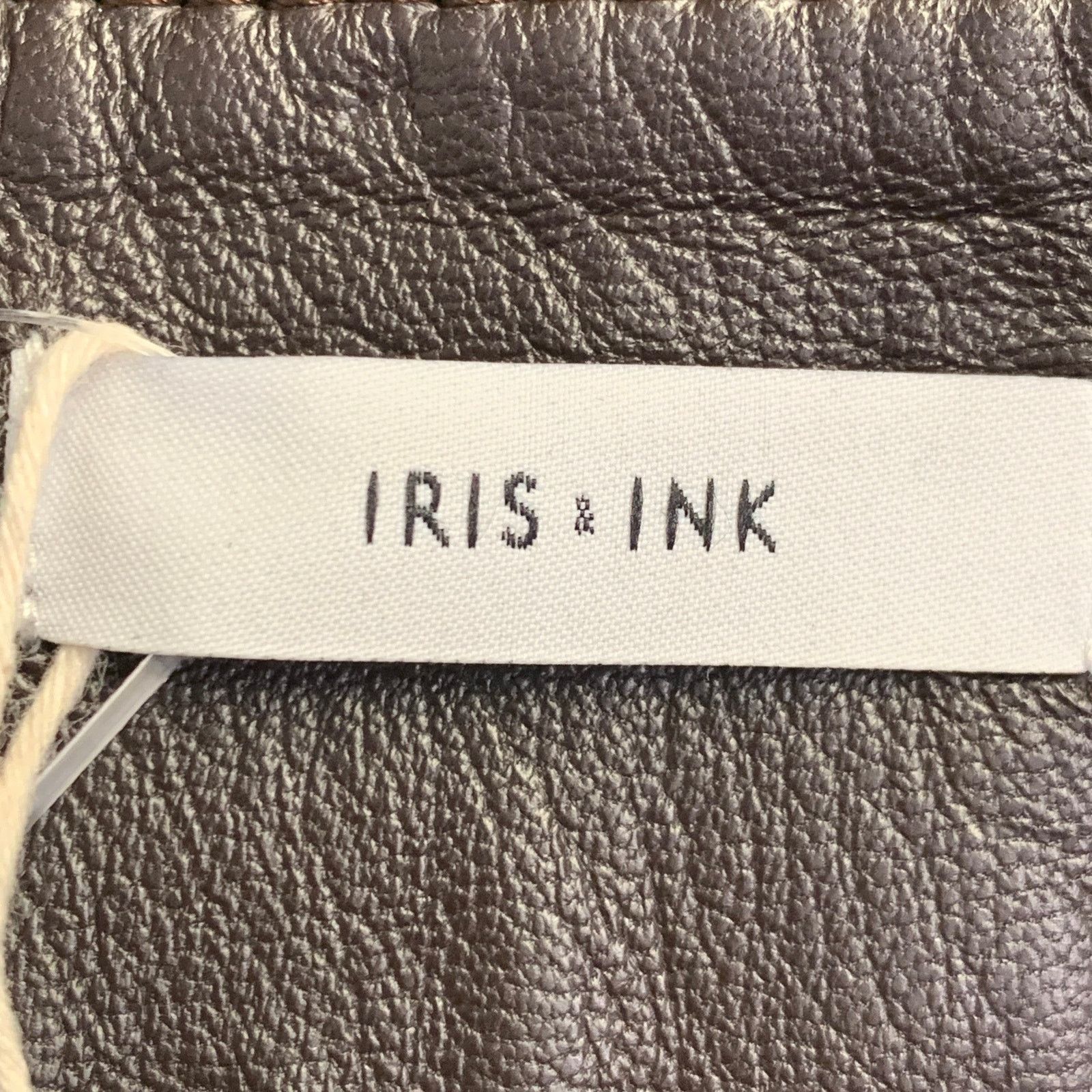 Other IRIS & INK Size 16 Brown Lambskin Leather A-Line Midi Skirt Size 38" / US 16 / IT 52 - 4 Thumbnail