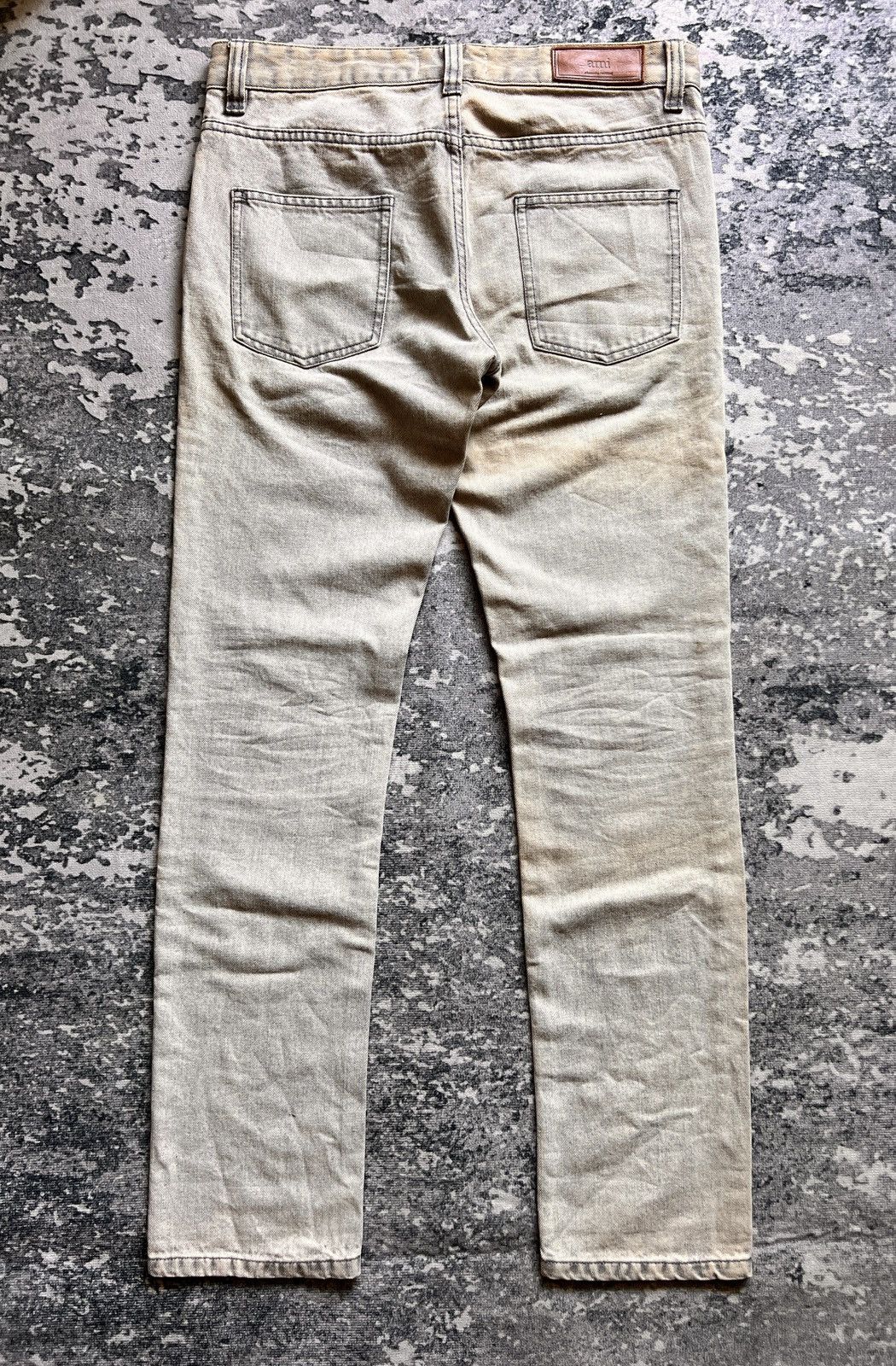 AMI AMI Beige Acid Wash Jeans Size US 32 / EU 48 - 2 Thumbnail