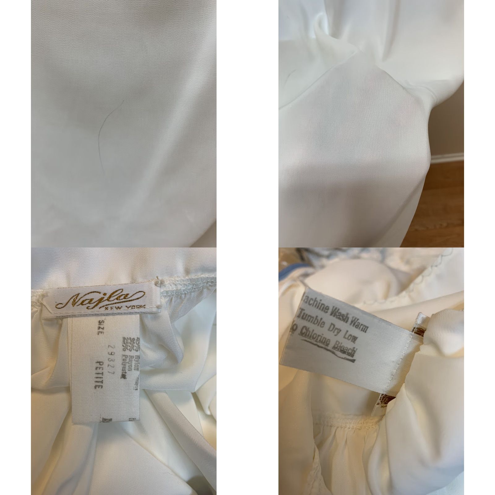 Vintage VINTAGE Najla New York Silky Crepe Lace Full Length Nightgown S 1970s USA NOS Size ONE SIZE - 8 Thumbnail