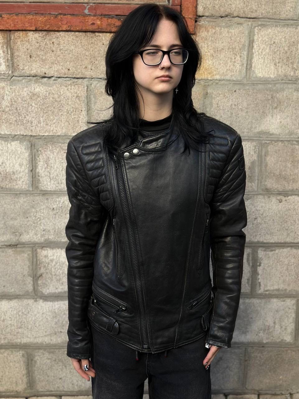 Genuine Leather VTG Moto Leather Jacket Size M Y2K Western 00s USA Hype Tren Size US L / EU 52-54 / 3 - 1 Thumbnail
