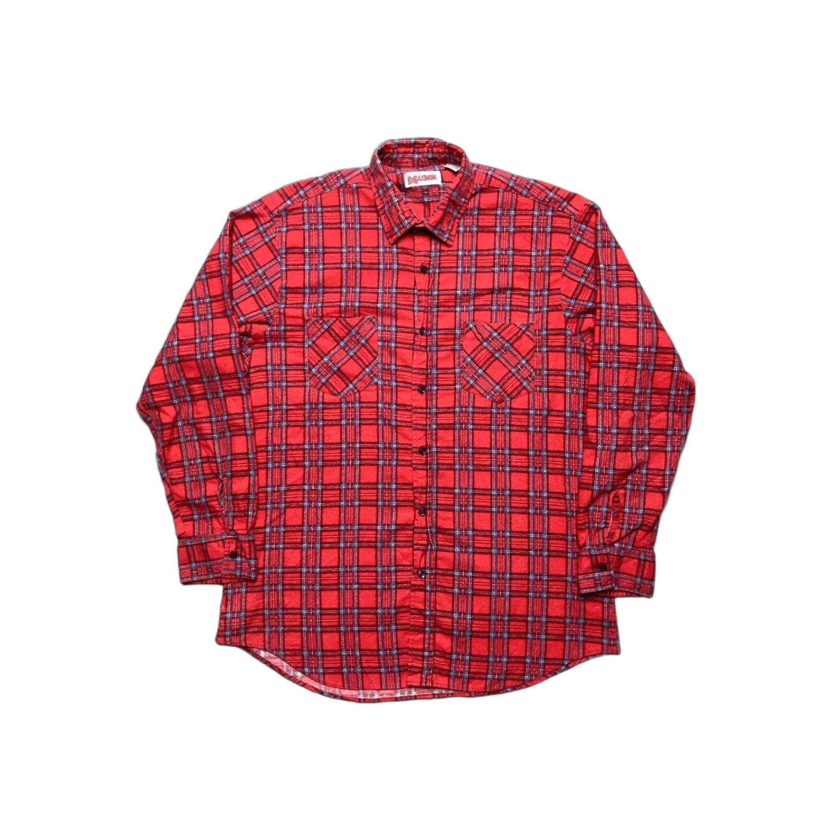 McGregor VINTAGE McGregor Flannel Shirt 80s Plaid Cotton Button-Up XL Tall Red Mens Size US XL / EU 56 / 4 - 1 Thumbnail