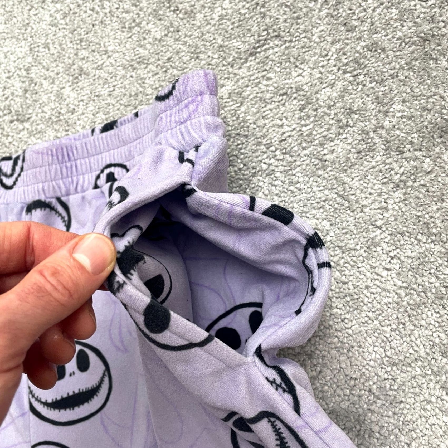 Vintage Disney Nightmare Before Christmas Plush Pajama Pants Women L Purple Sleepwear Size 36" / US 14 / IT 50 - 4 Thumbnail