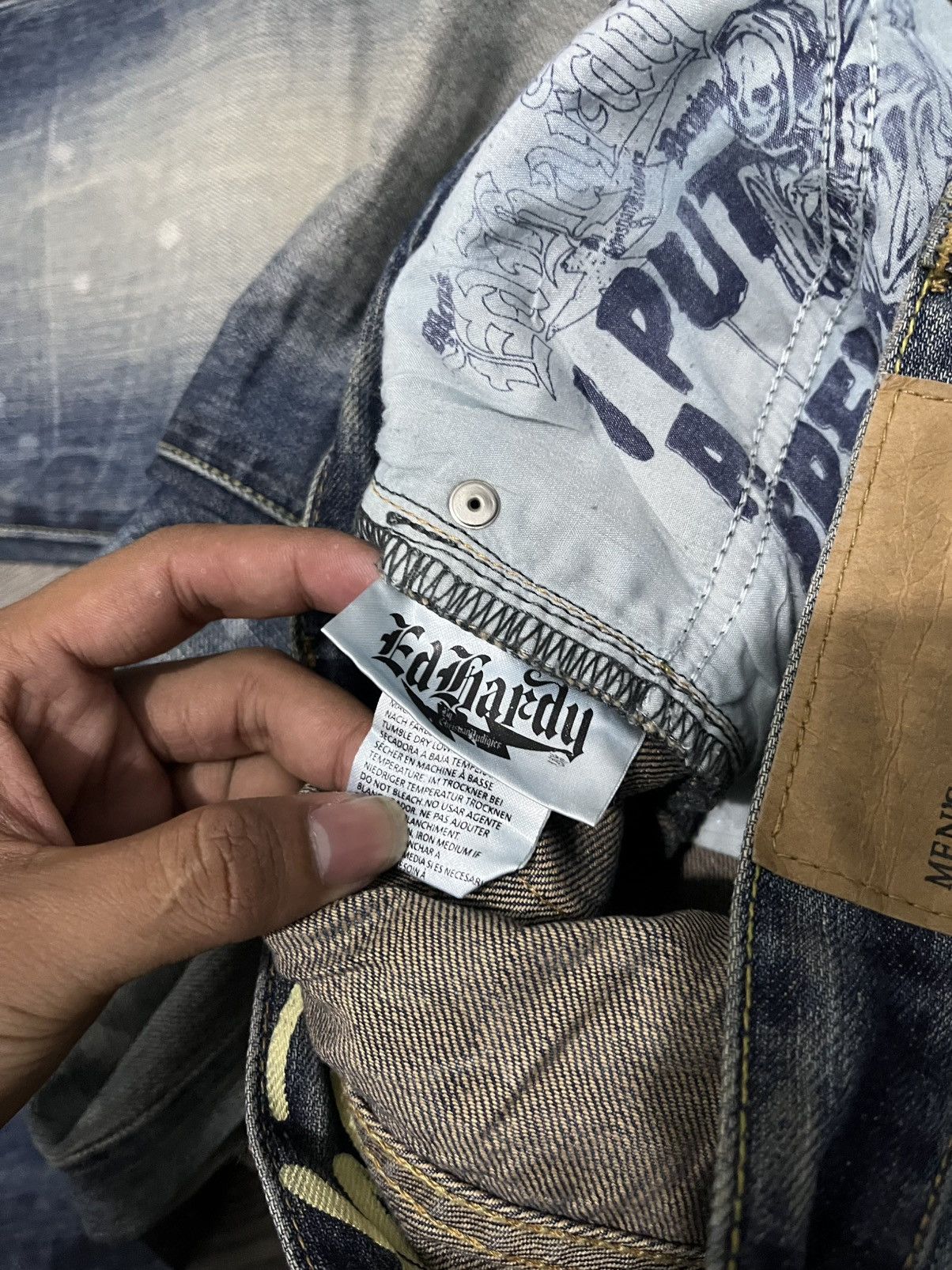 Ed Hardy 💀Y2k Ed Hardy by Christian Audigier Jeans💀 Size US 30 / EU 46 - 11 Thumbnail