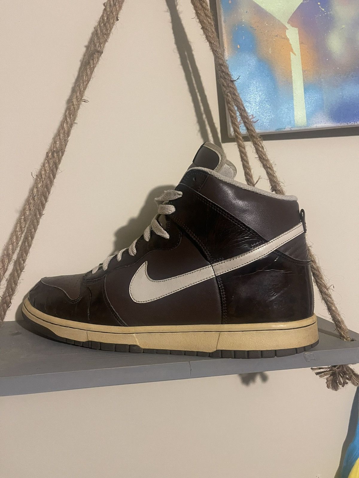 Nike Nike Dunk High Woodgrain Brown Black 2006 Size US 11 / EU 44 - 4 Thumbnail