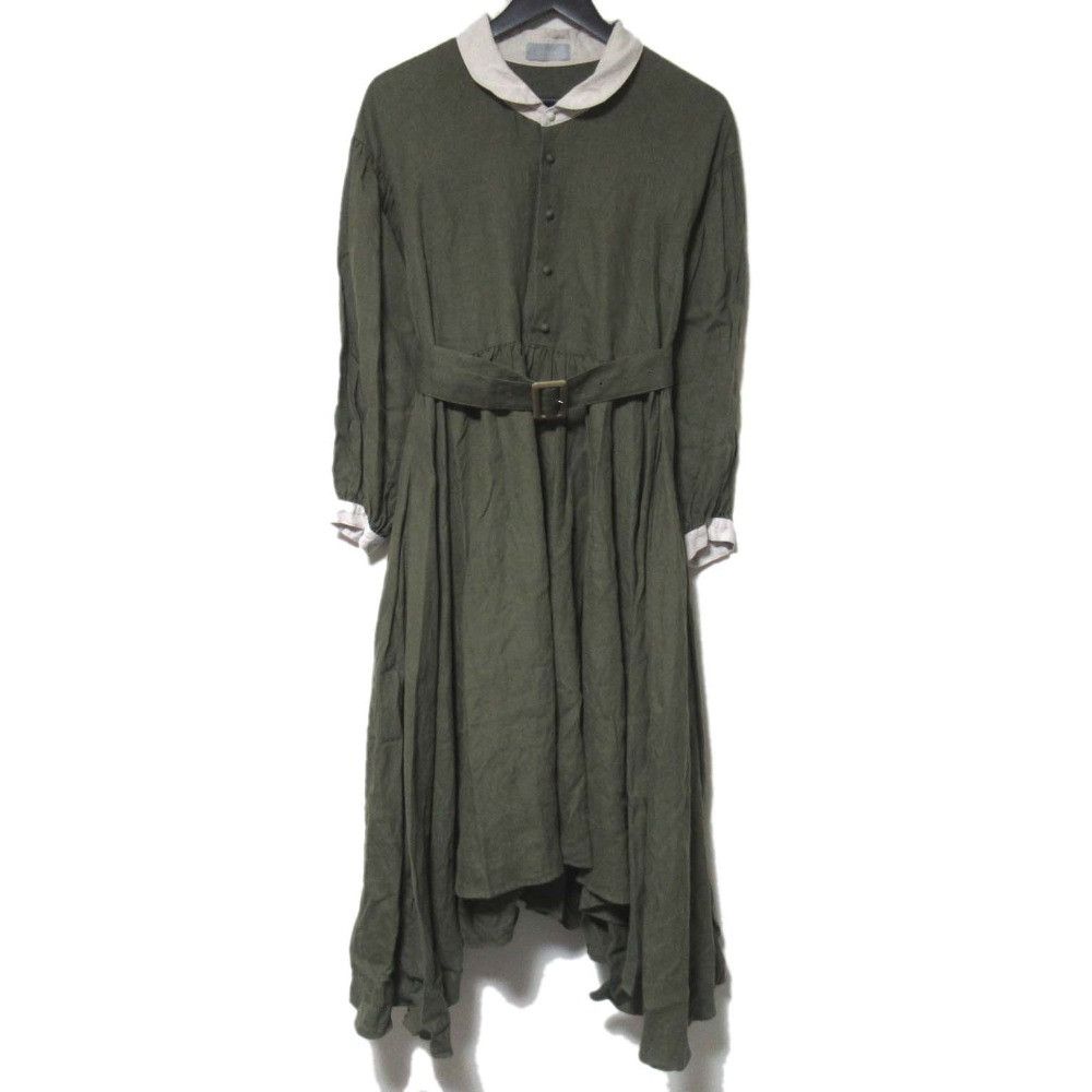 Other ha za ma Keinen Shinka Linen Long Sleeve Long Shirt Dress Natural Material Dresses DUTY FREE for USA