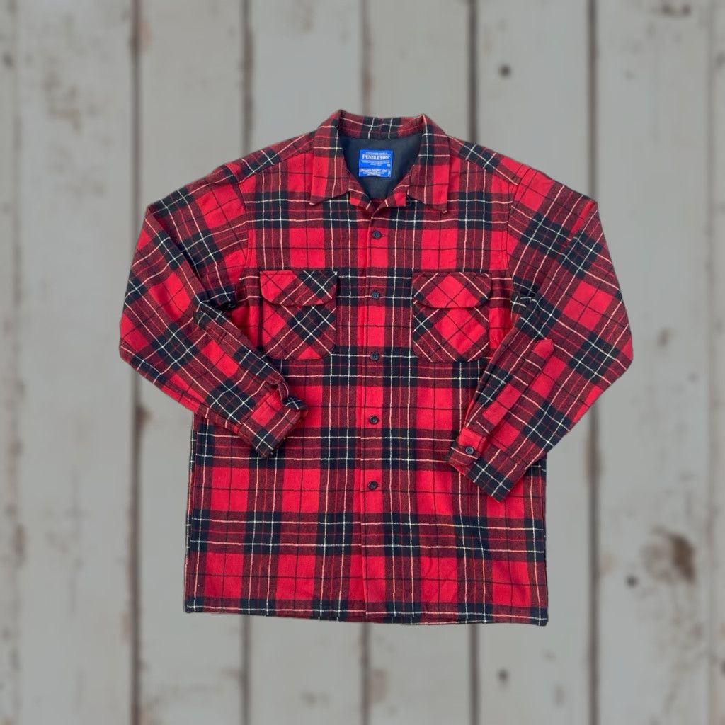 Pendleton VTG Pendleton Shirt Mens Medium Red Plaid Flannel Board Shirt JAC Virgin Wool Size US M / EU 48-50 / 2 - 1 Thumbnail