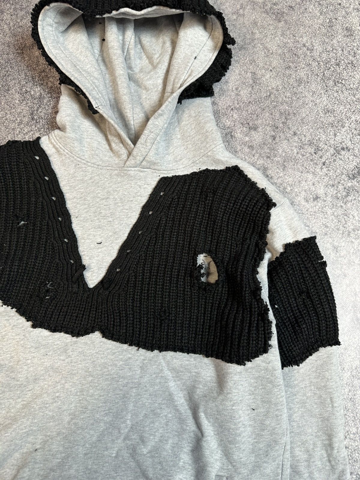 Allsaints Y2K Custom Hoodie Knit+Shirt Avant Garde Style Rare USA XS Size US XS / EU 42 / 0 - 4 Thumbnail