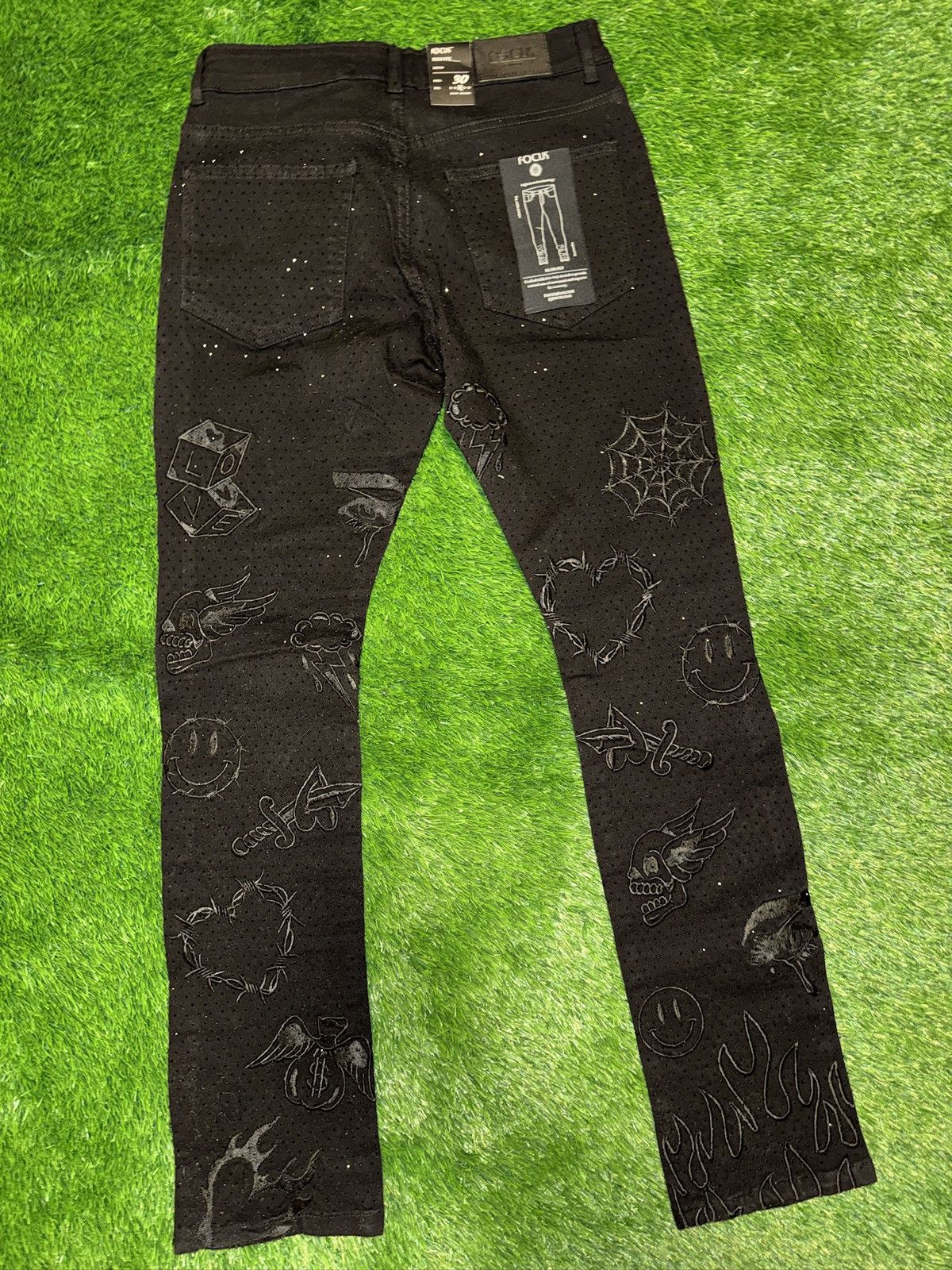 Other Rhinestone Jeans Denim Size US 30 / EU 46 - 2 Thumbnail