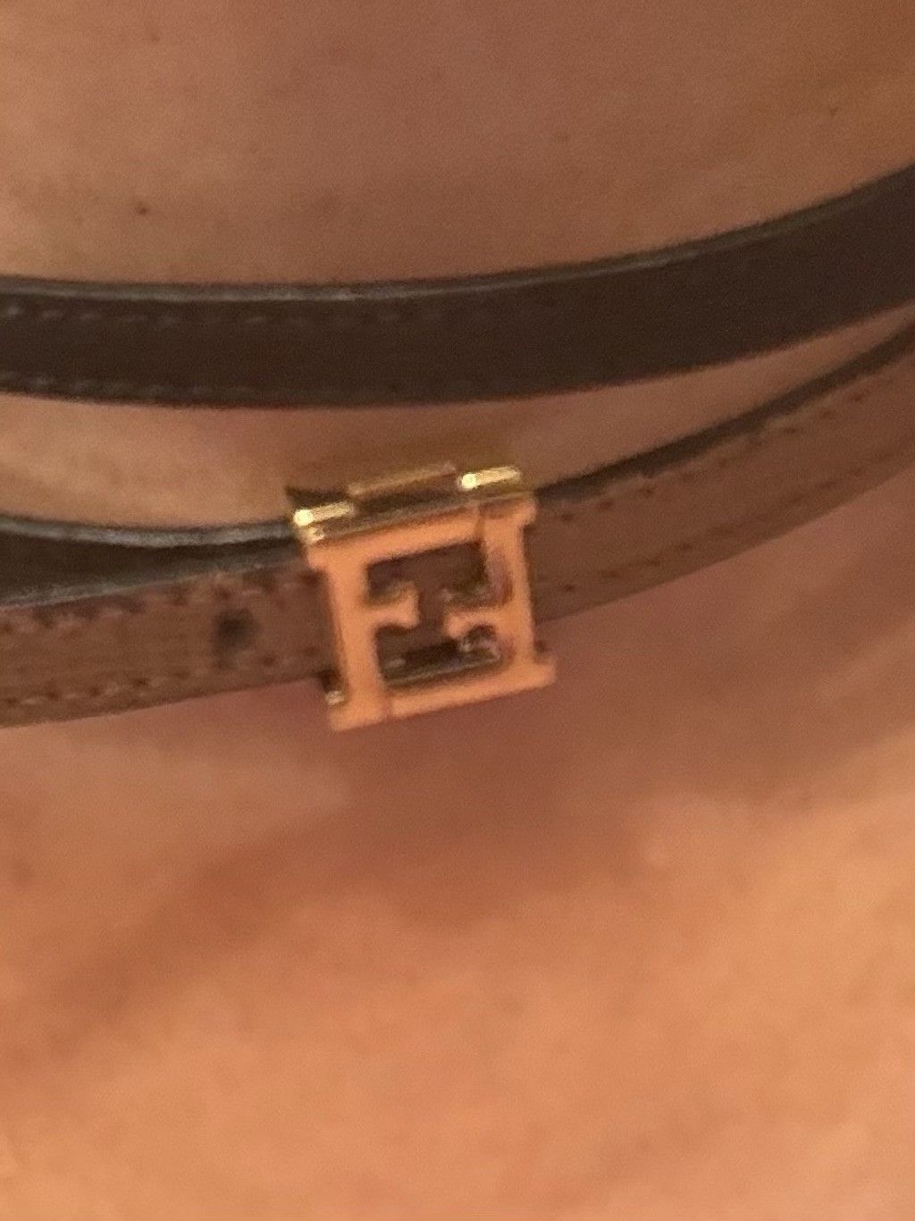 Fendi Fendi Reversible Leather Wrap Choker Necklace 2 tone Size ONE SIZE - 3 Thumbnail