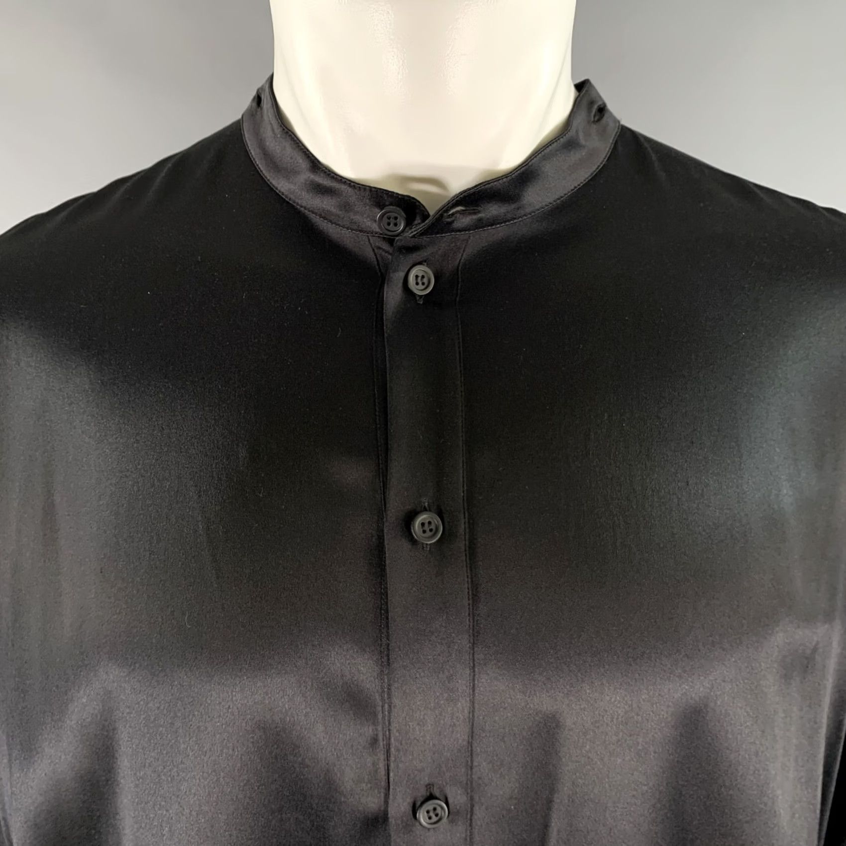 Loewe LOEWE Black Silk Tunic Long Sleeve Shirt S Mens Size US S / EU 44-46 / 1 - 7 Thumbnail