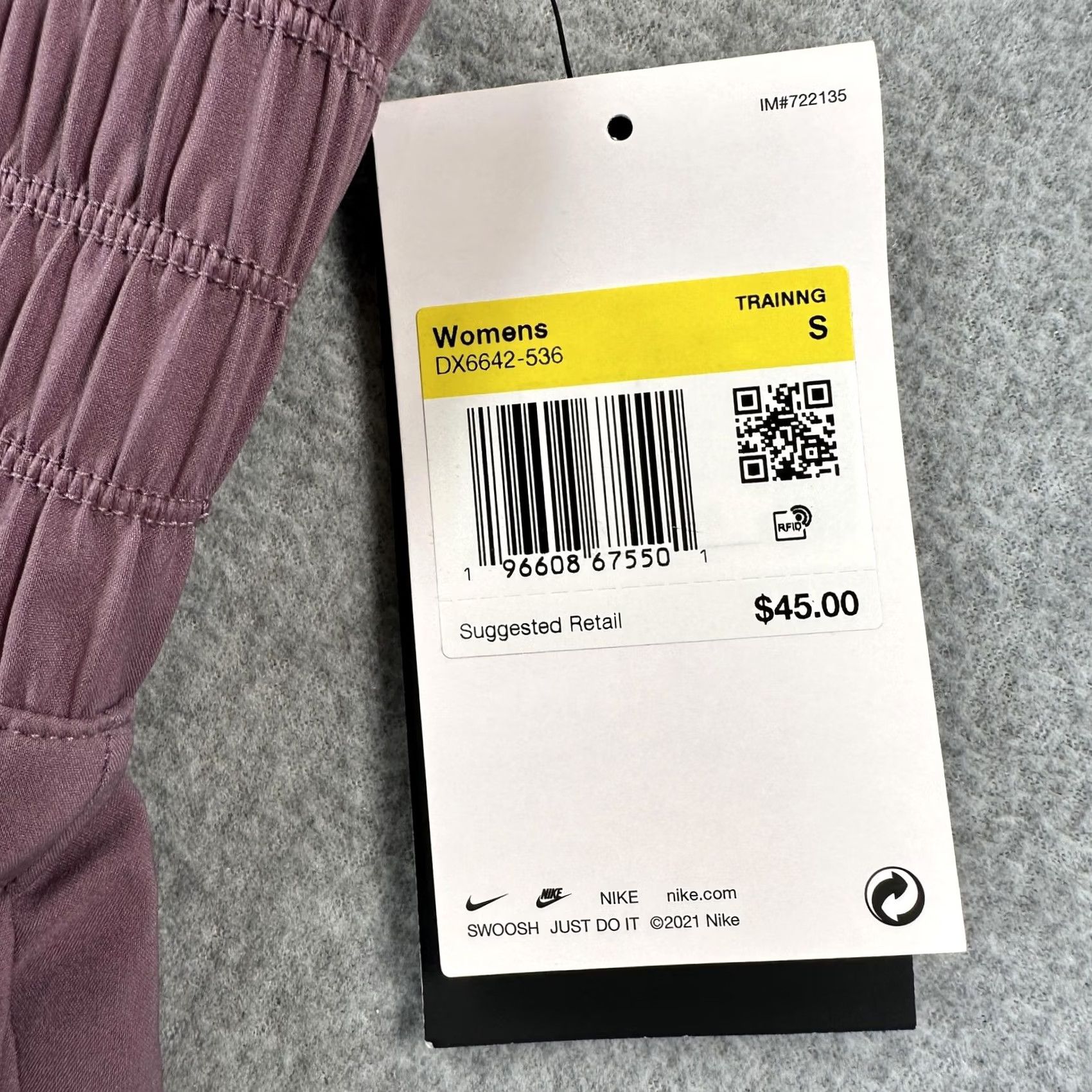 Nike Nike Shorts Womens Small Purple Dri-FIT Loose Fit Training High Waist Pockets Size 28" / US 6 / IT 42 - 2 Thumbnail