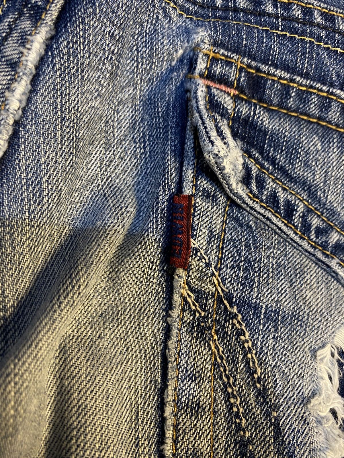 Edwin 503 Flare Edwin Blue Trip Distressed Jeans 🔥 Size US 30 / EU 46 - 13 Thumbnail
