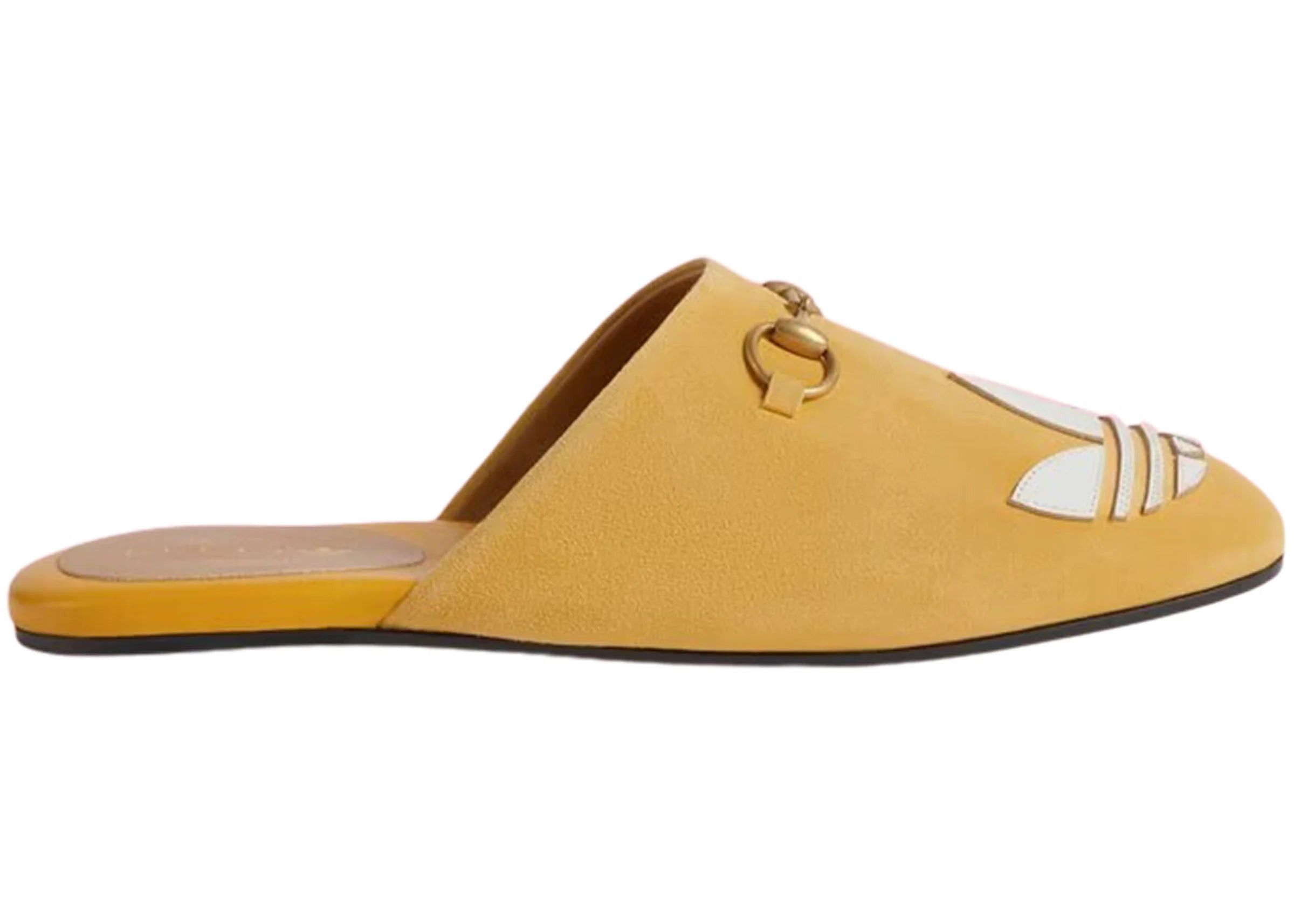image of Gucci X Adidas Trefoil Horsebit Slippers Size 39.5 in Yellow, Women's