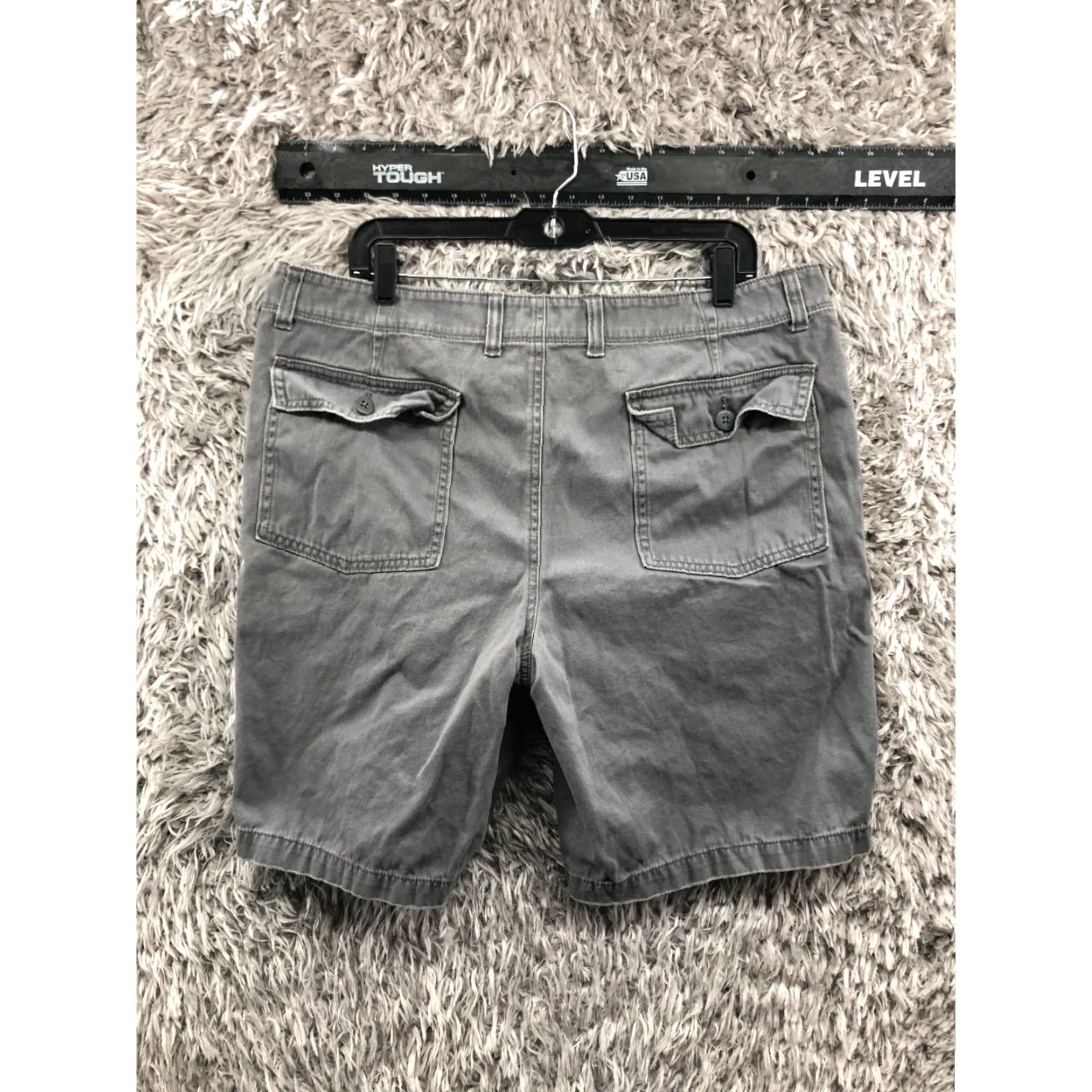 Gap Gap Chino Shorts Mens 36 Mid Rise Medium Wash Gray 5-Pocket Design Regular Inseam 10 in Cotton Blend Logo Belt Loops Flat Front Knit Fabric Vintage No Size US 36 / EU 52 - 4 Thumbnail