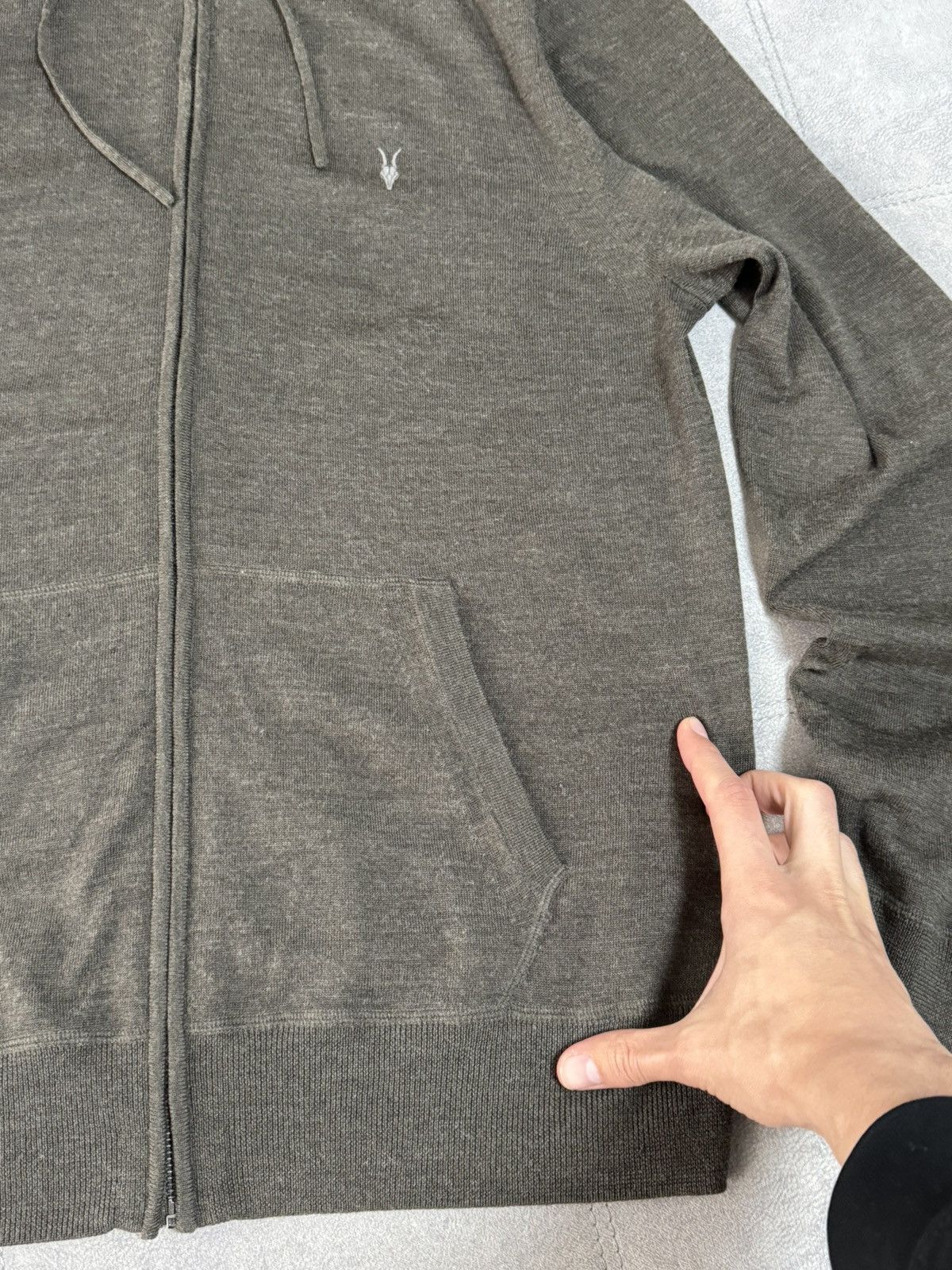Allsaints × Vintage Vintage Allsaints wool green military zip hoodie size XL Size US XL / EU 56 / 4 - 11 Thumbnail