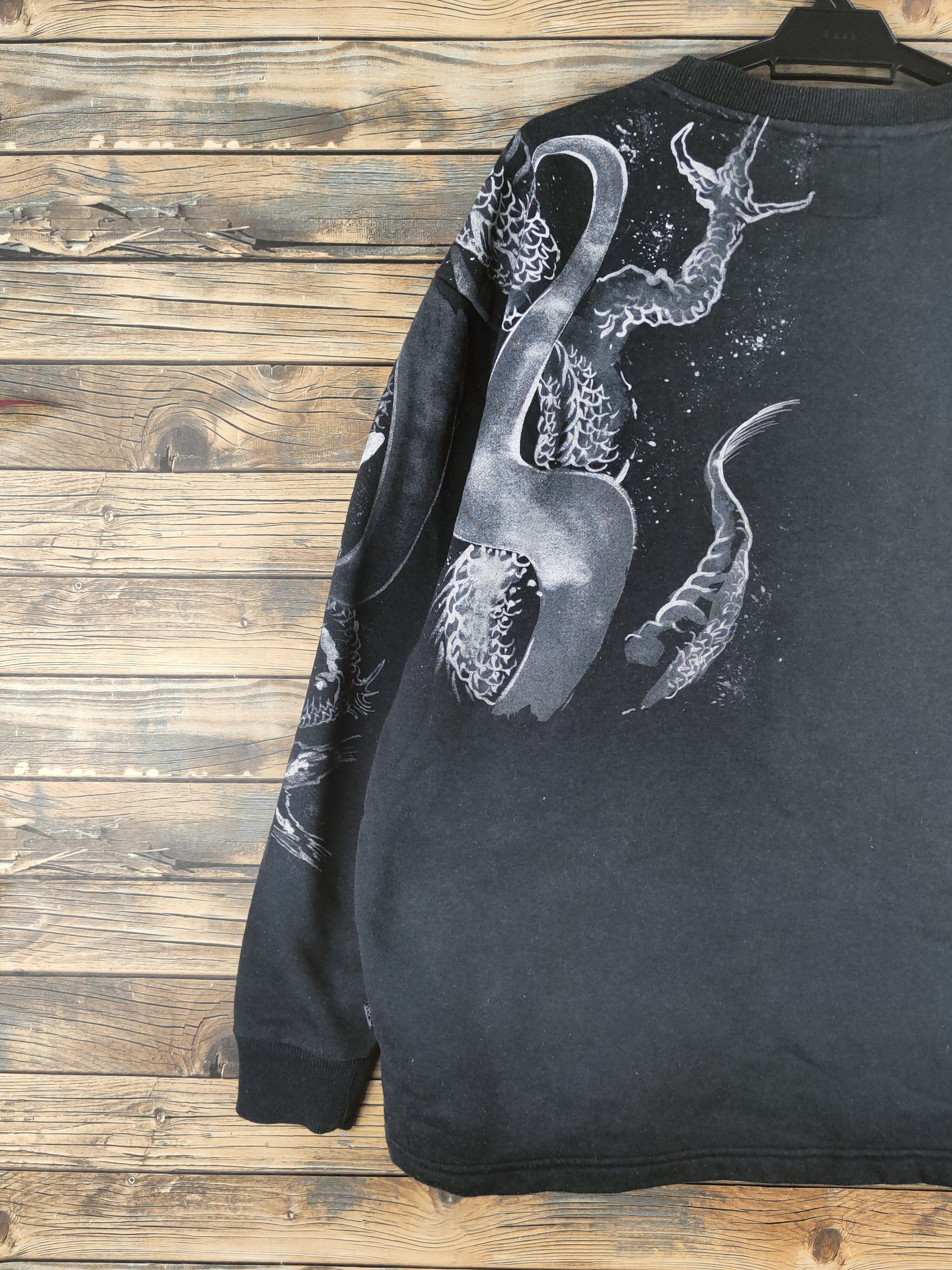 Japanese Brand DL Juraku Black Dragon Sweatshirts #46-029 Size US XL / EU 56 / 4 - 11 Thumbnail